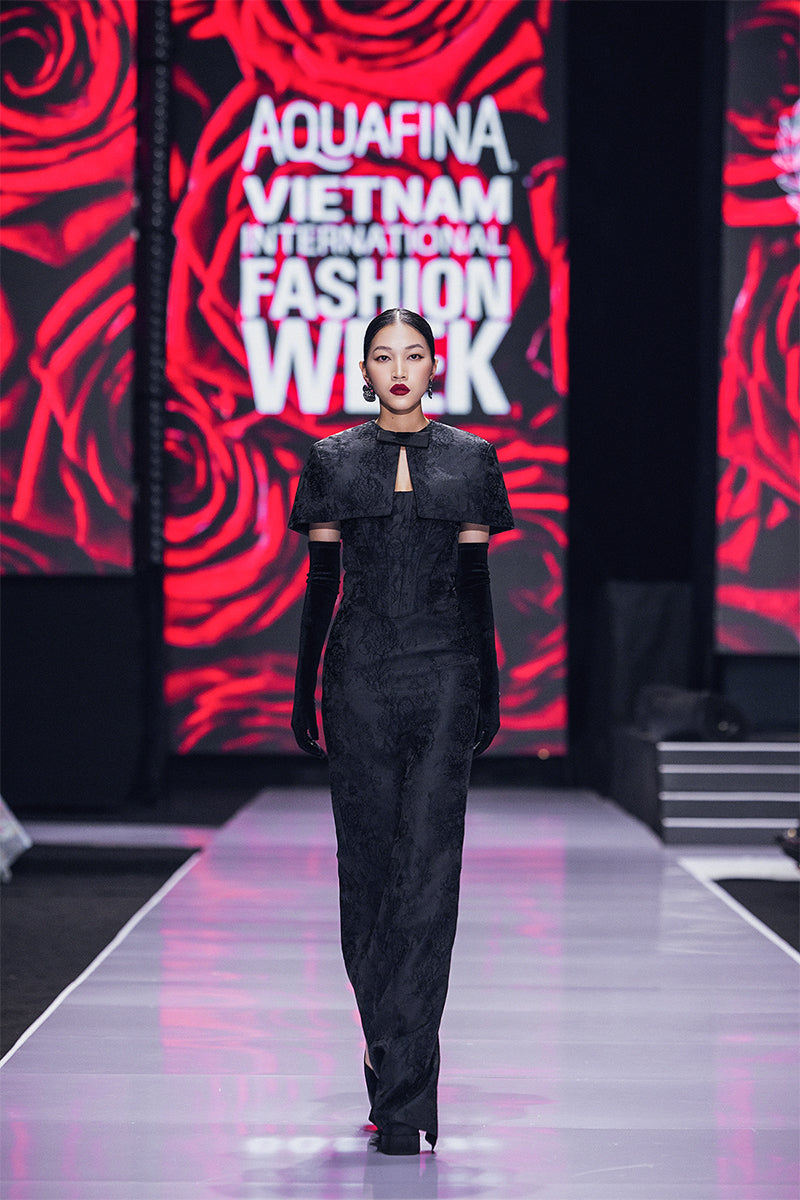 Bustier Gown With Mini Cape