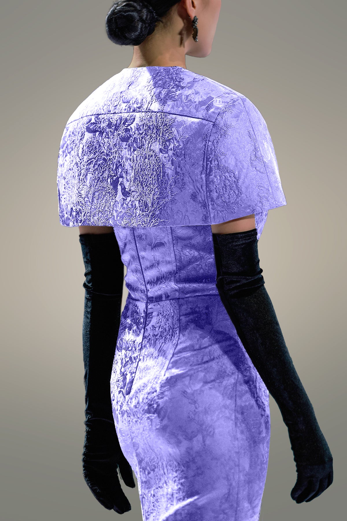 Burstier Gown With Mini Cape