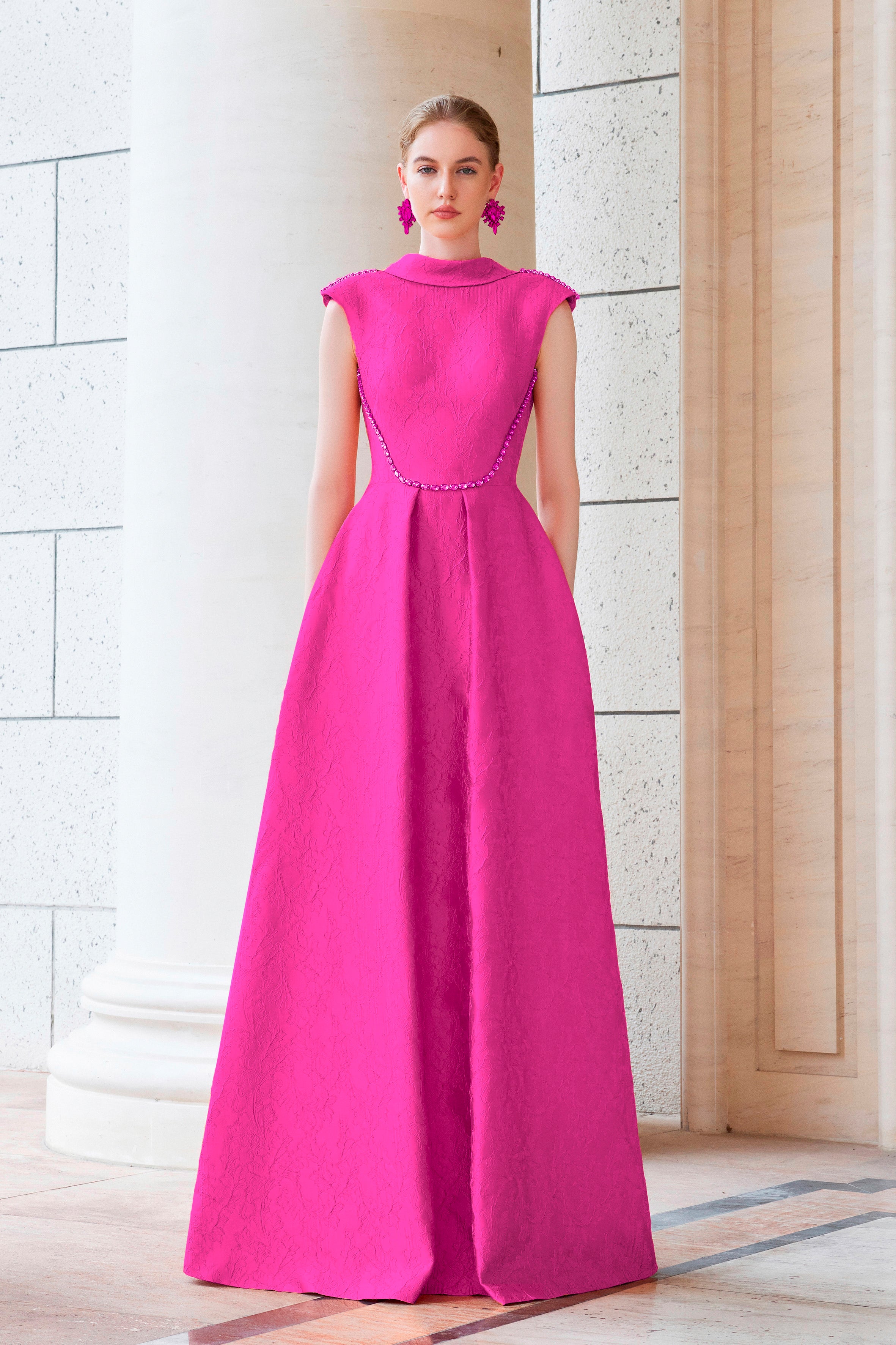 A-Line Dress With De-Constructed Collar