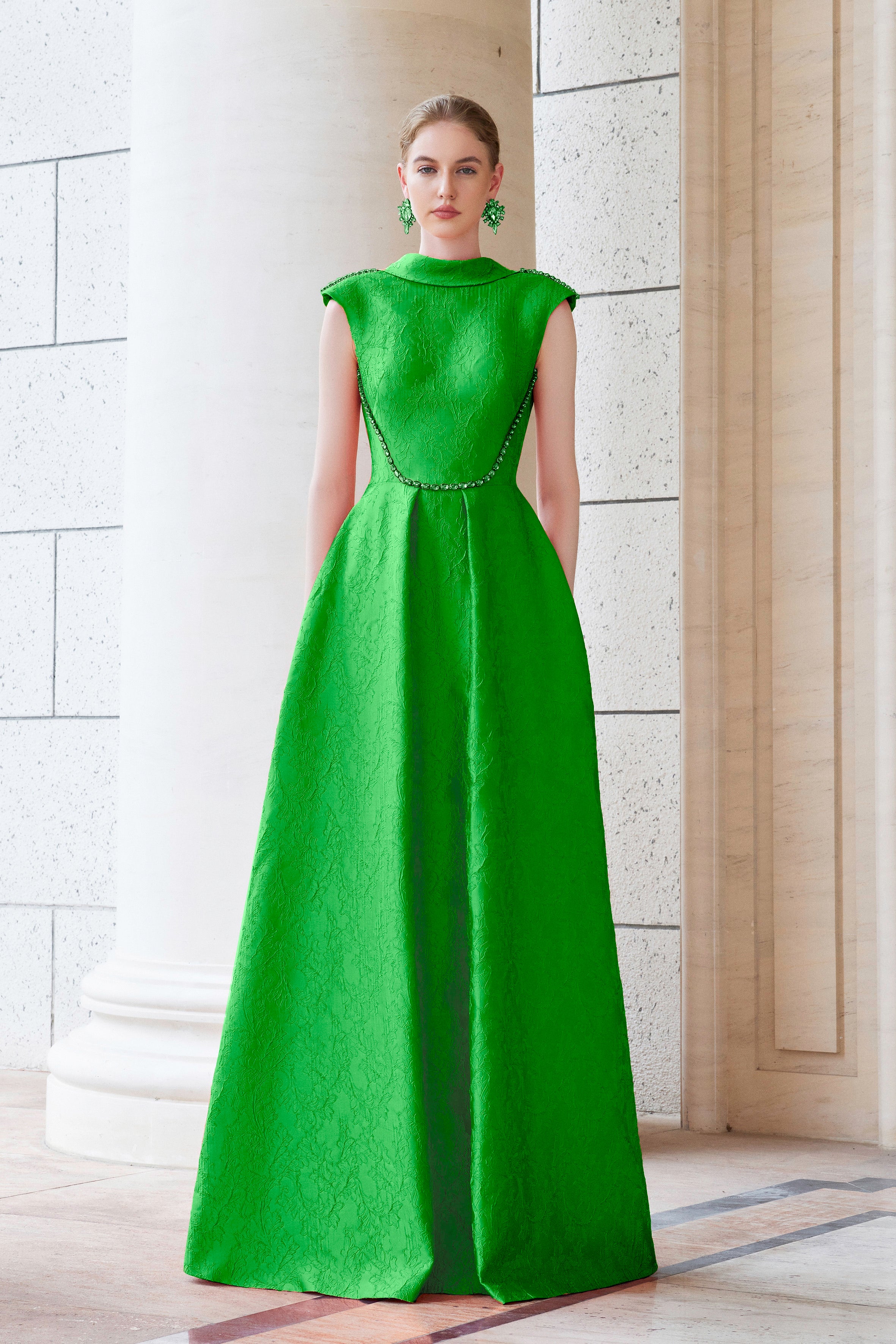 A-Line Dress With De-Constructed Collar