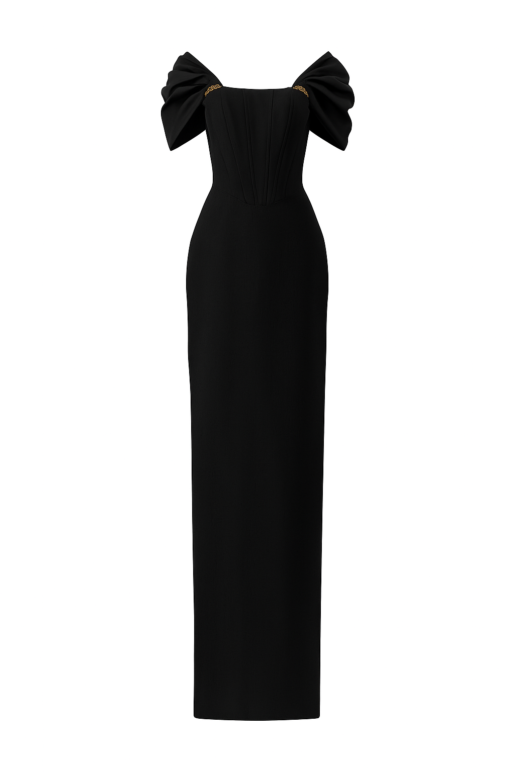 Bustier Dress With Off-Shoulder Sleeves