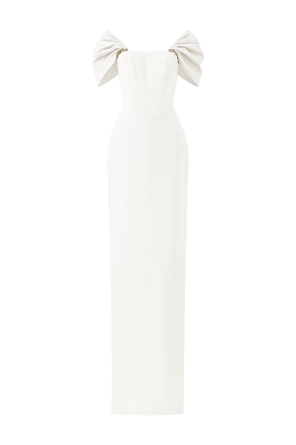 Bustier Dress With Off-Shoulder Sleeves