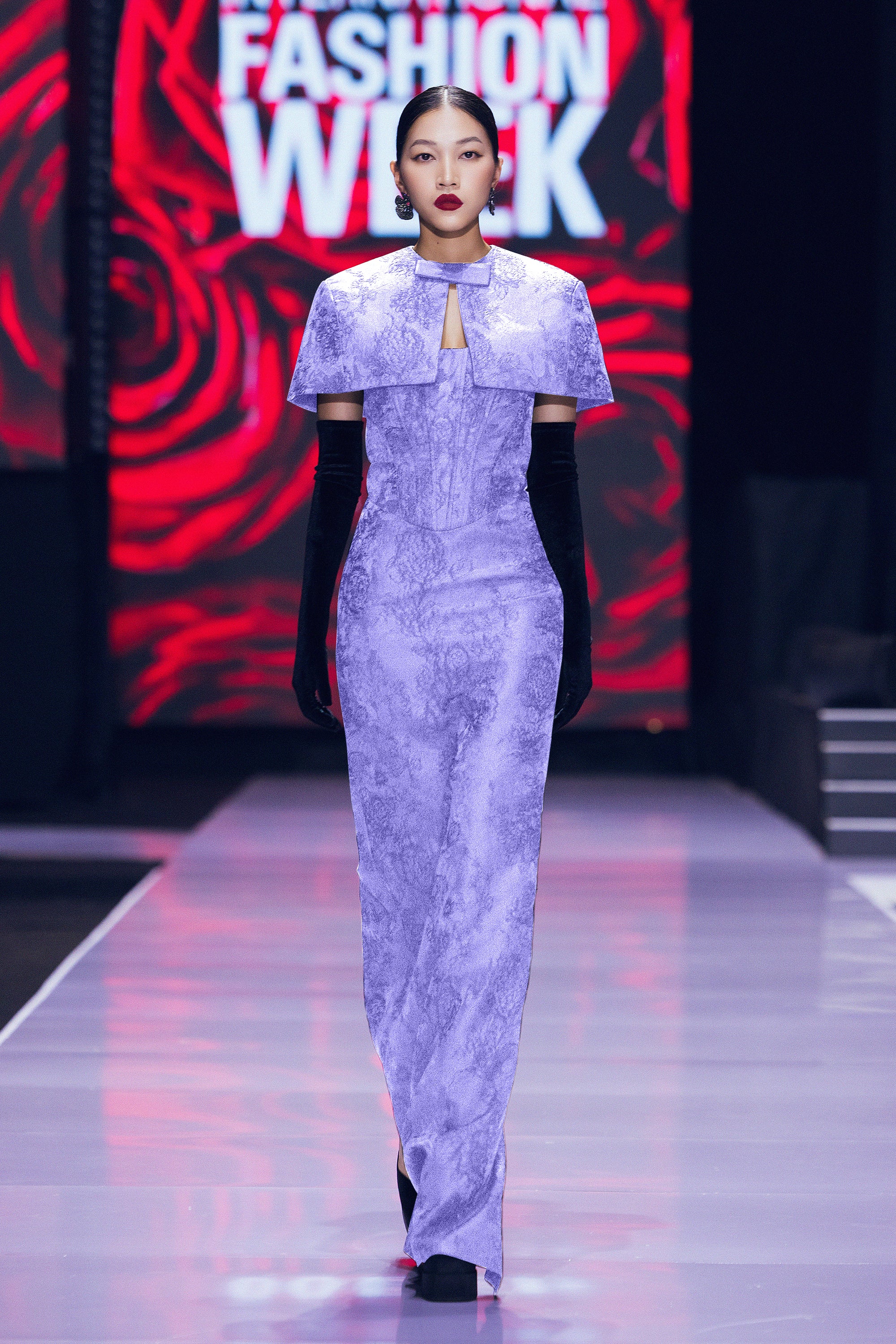 Bustier Gown With Mini Cape