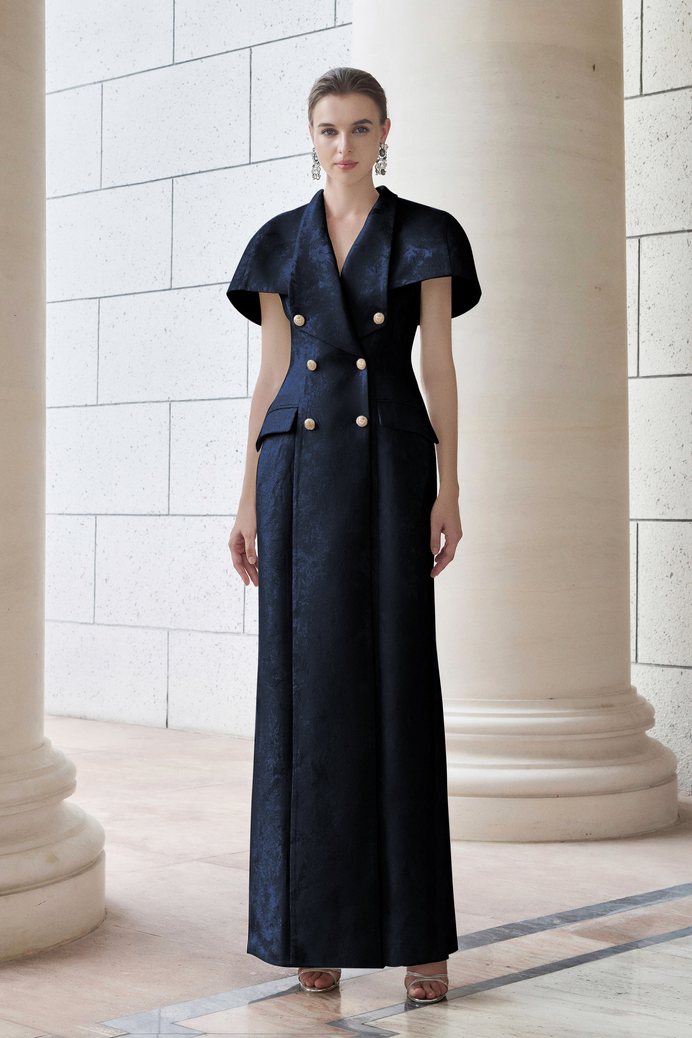 Long Dress-Coat With Mini Cape
