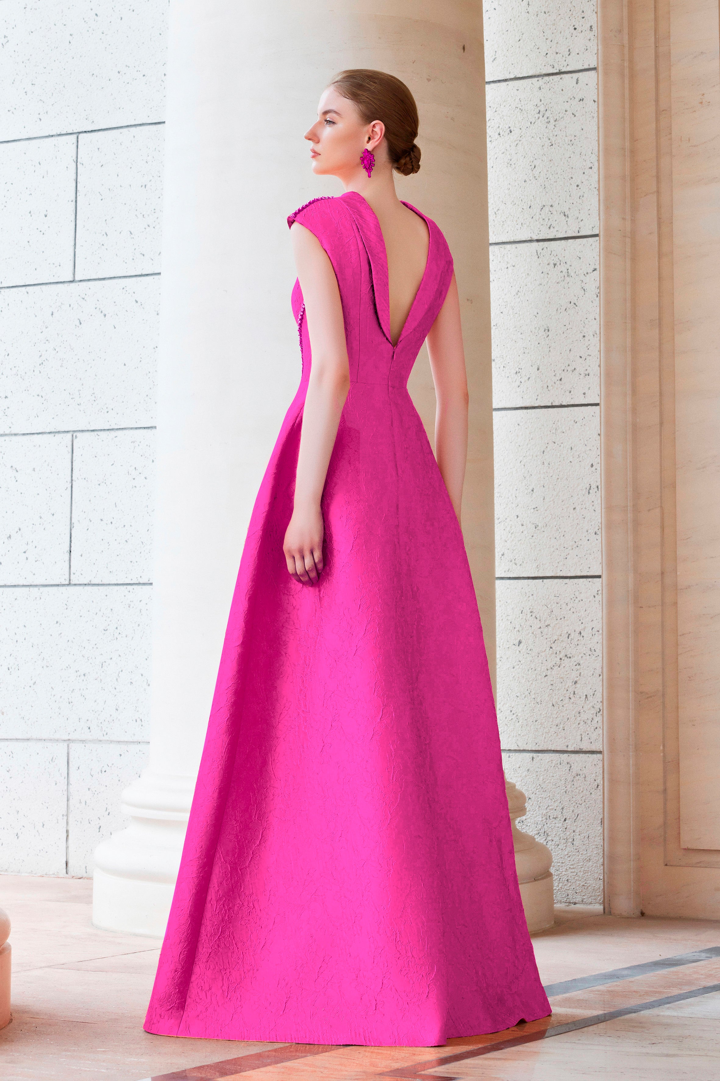 A-Line Dress With De-Constructed Collar