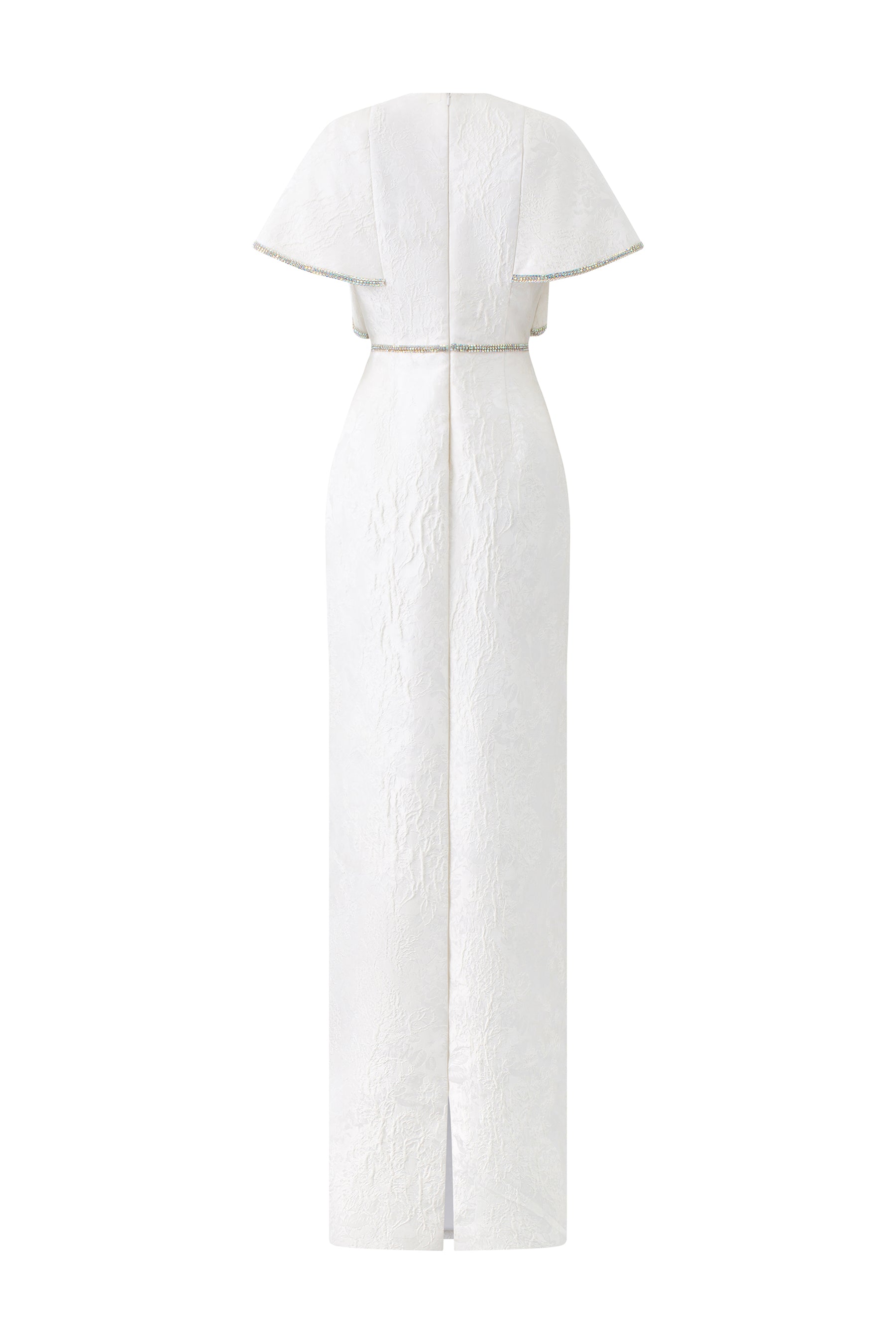 Round Neck Gown With Exaggerated Shoulders