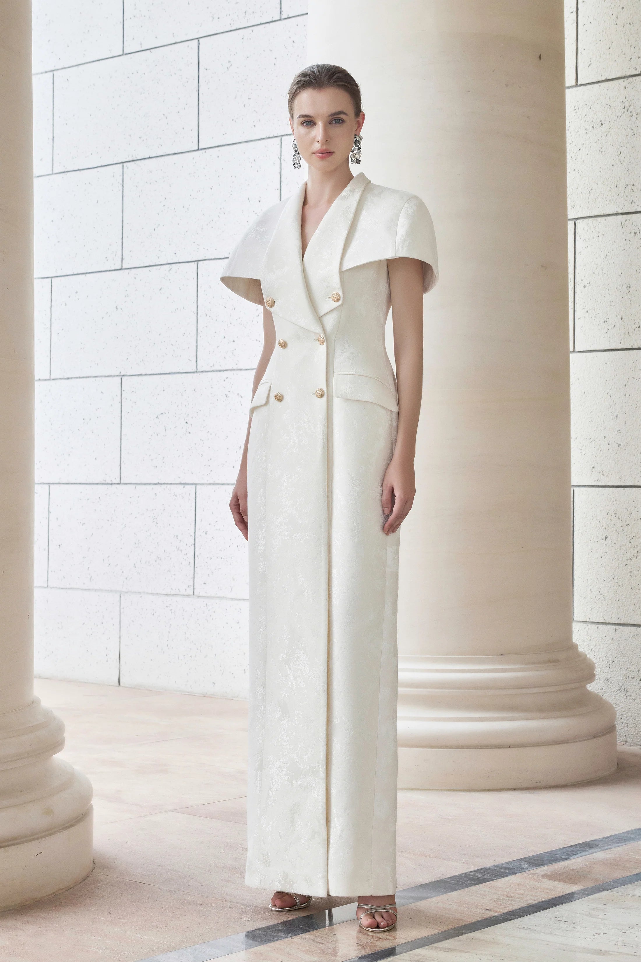 Long Dress-Coat With Mini Cape
