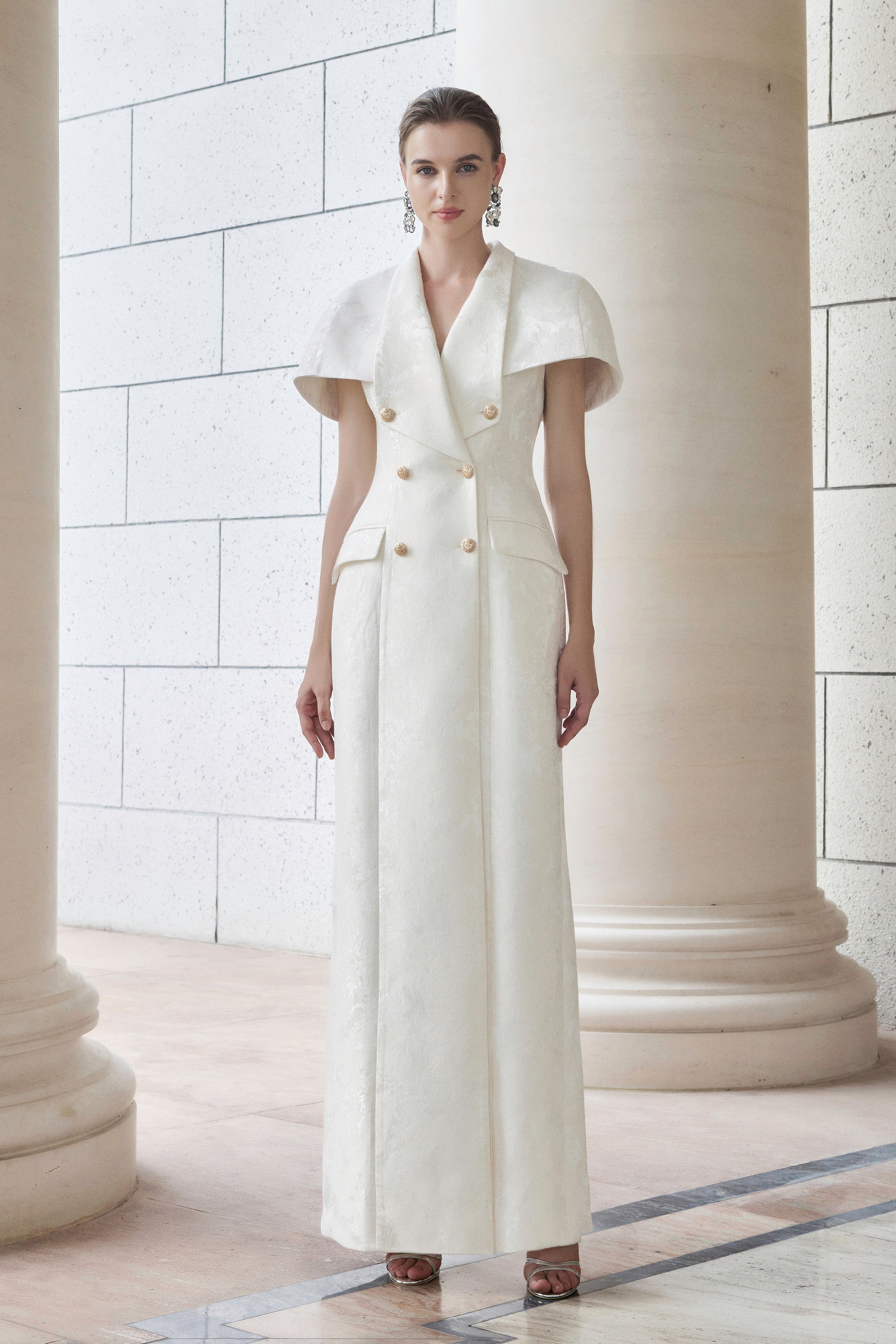 Long Dress-Coat With Mini Cape