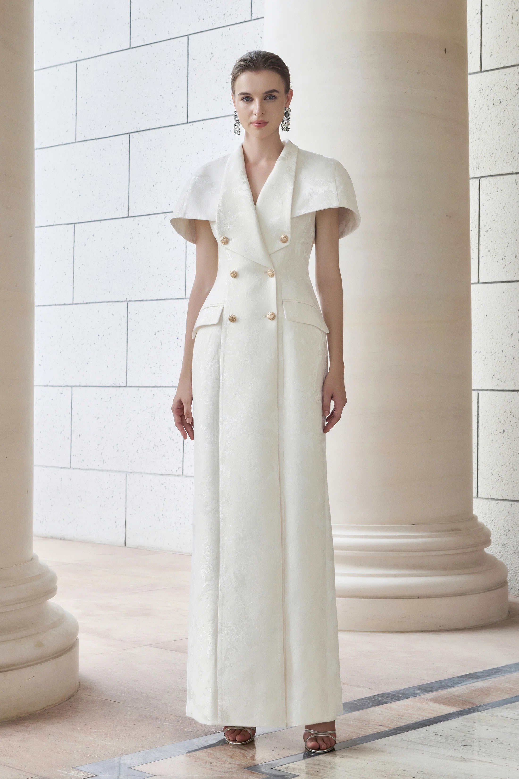 Long Dress-Coat With Mini Cape