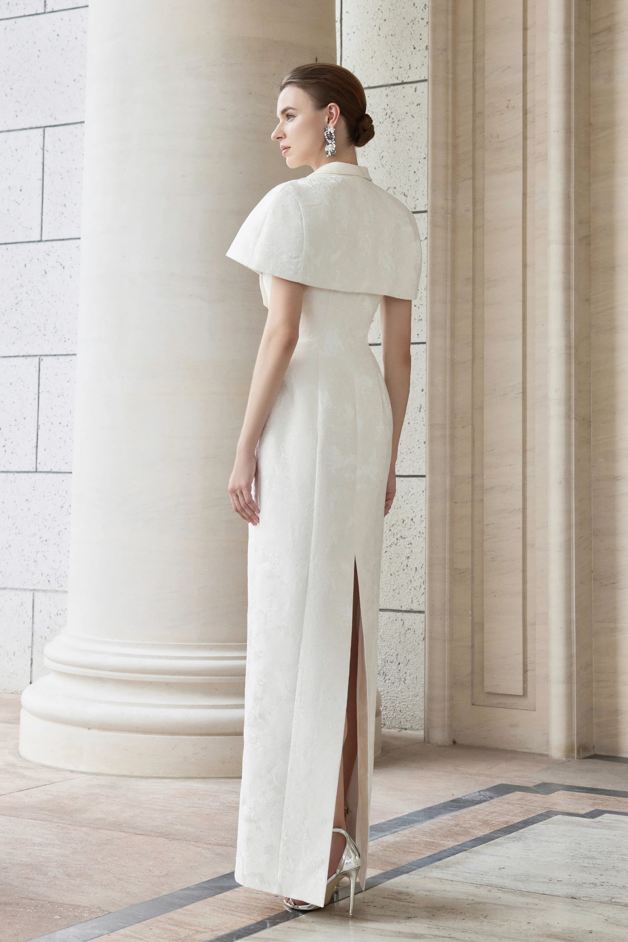 Long Dress-Coat With Mini Cape