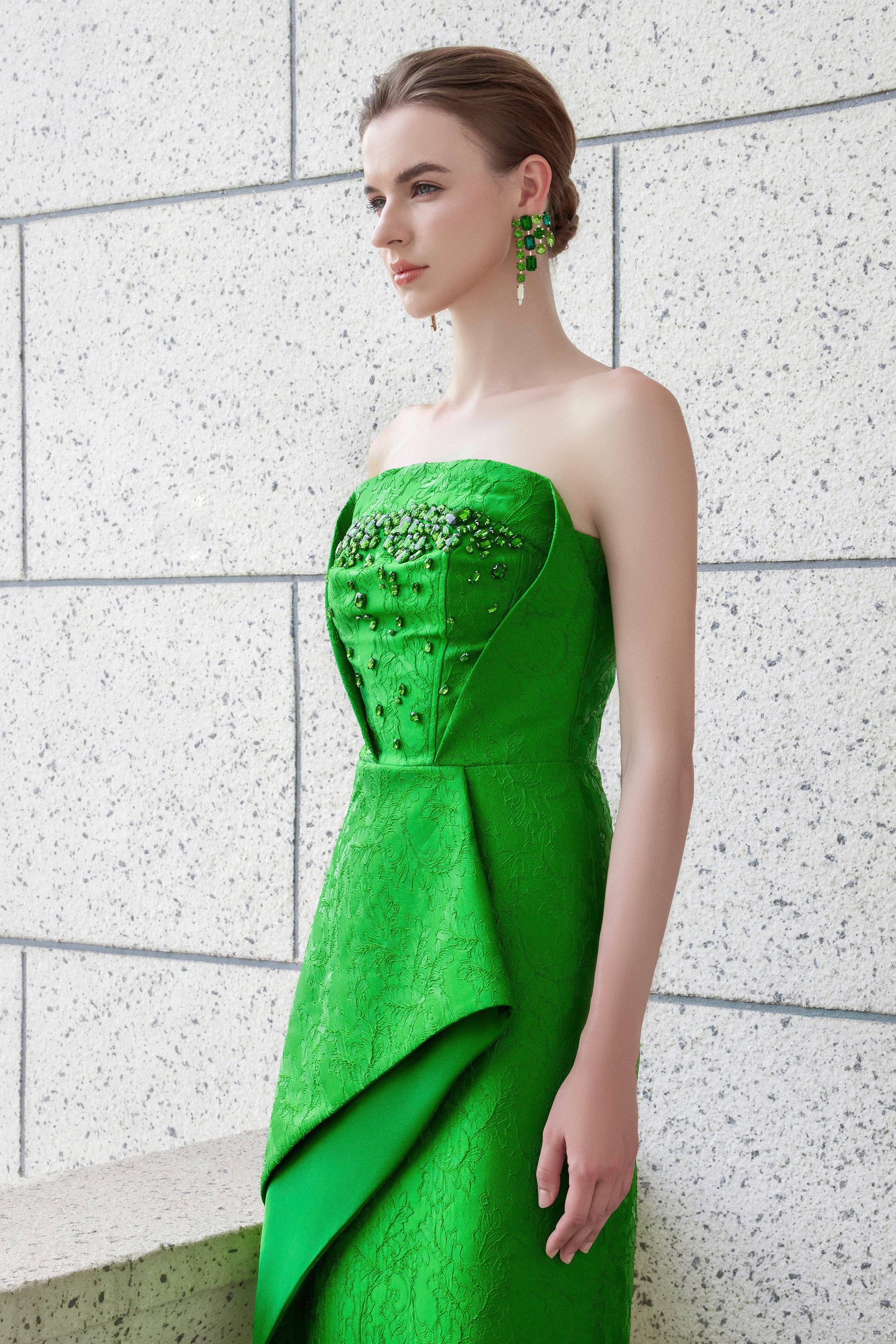 Bustier Dress With Front Draped Detail