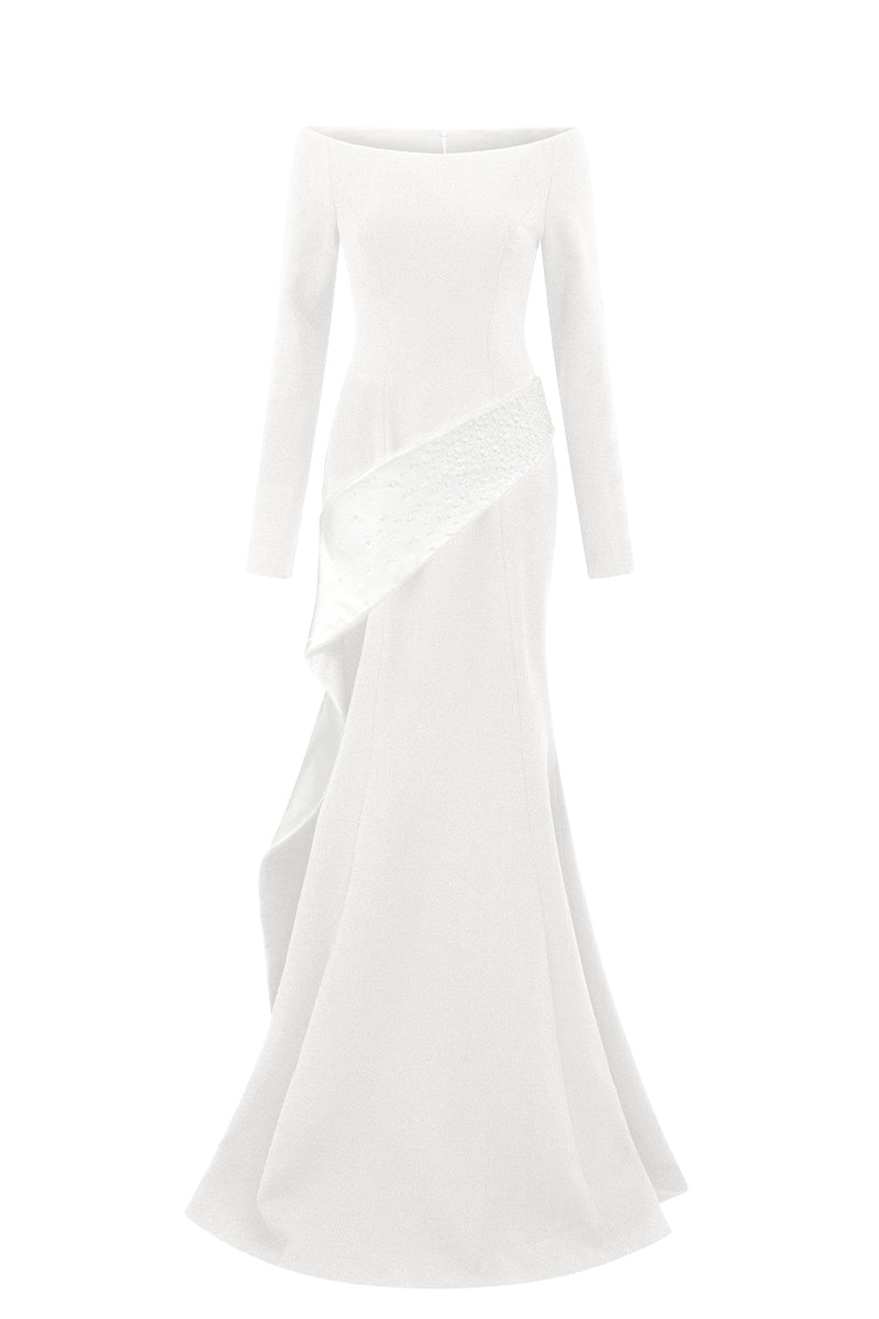 Off-shoulder Mermaid Dress With Diagonal Side Strap