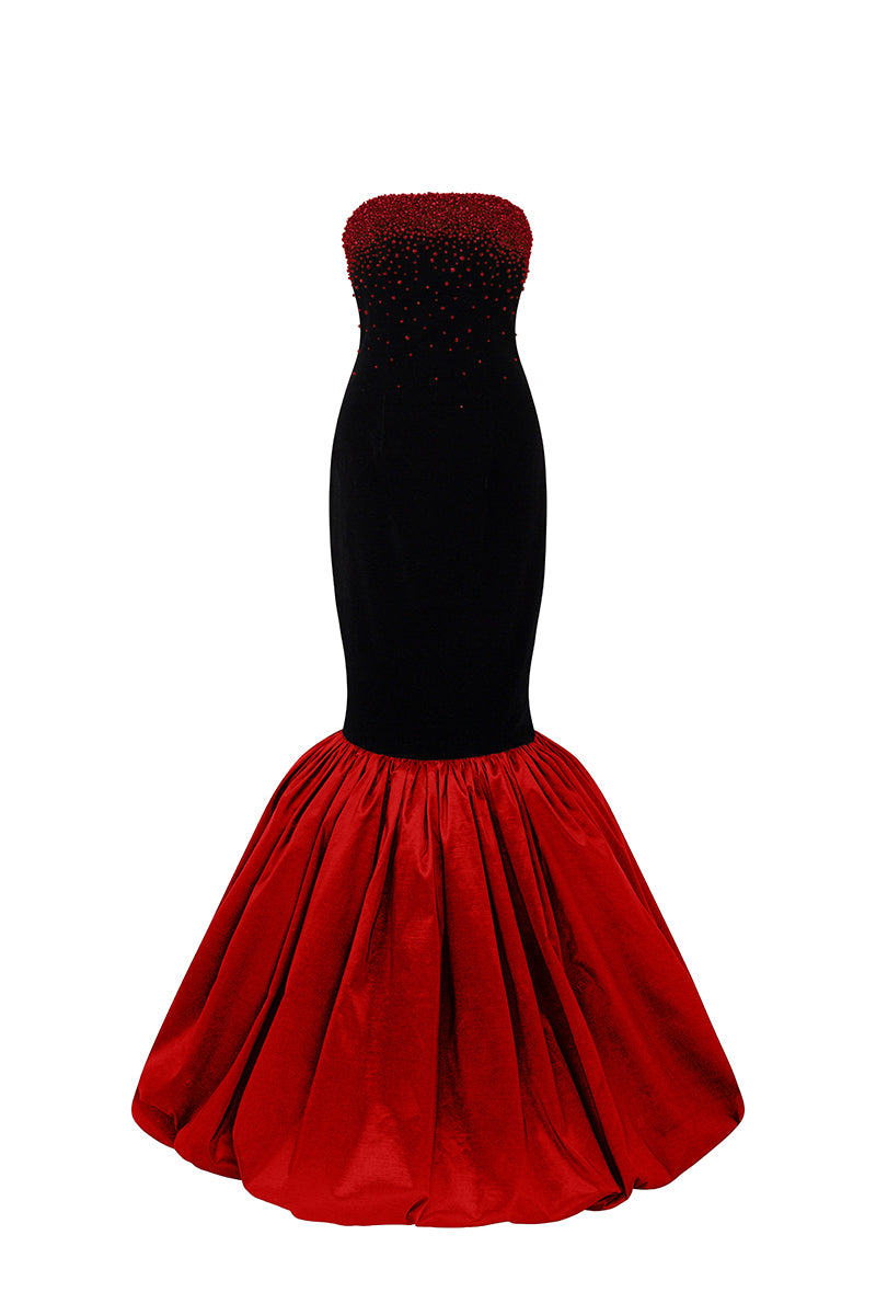 Burstier Gown With Ruffled Hem