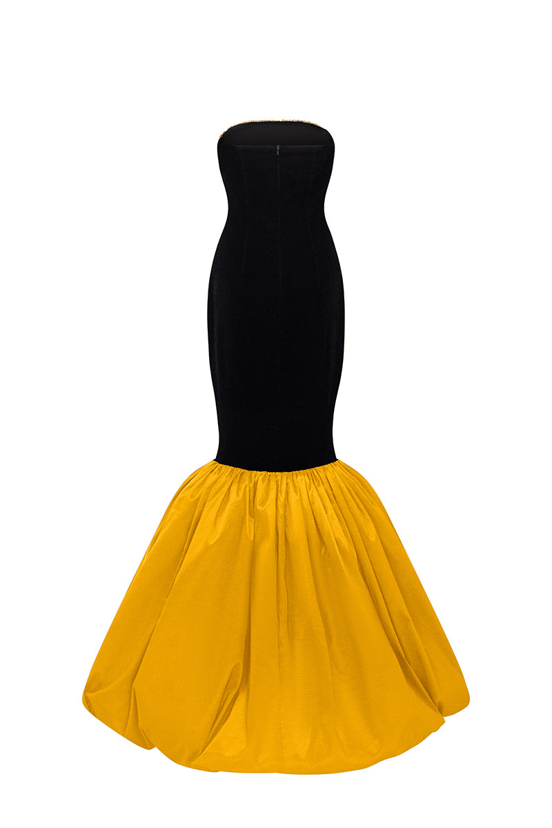 Burstier Gown With Ruffled Hem