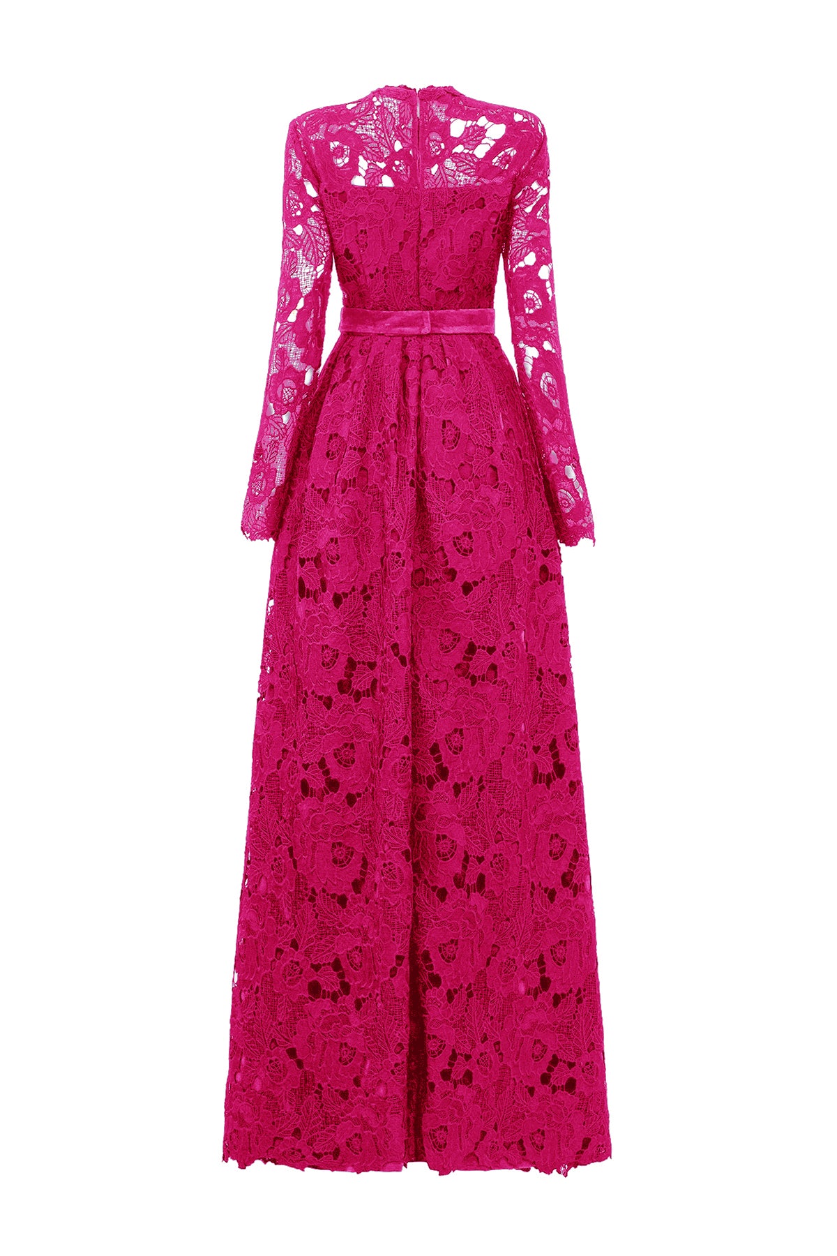 Pleated Lace and Velvet Gown