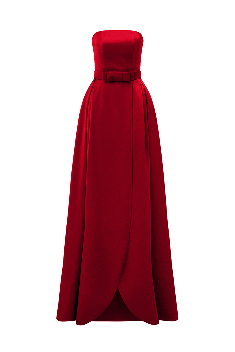 Burstier A-Line Gown With Front Split