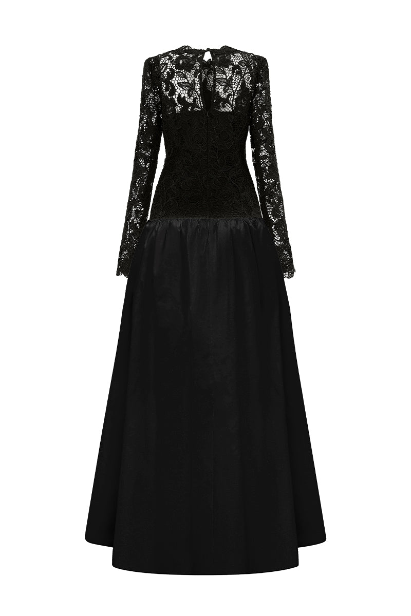 LONG SLEEVES BALL GOWN WITH BUBBLE HEM