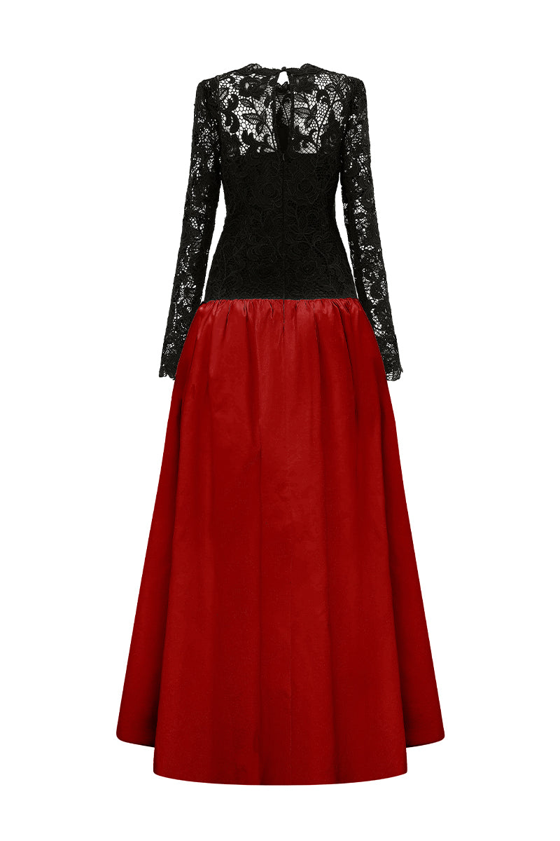 LONG SLEEVES BALL GOWN WITH BUBBLE HEM