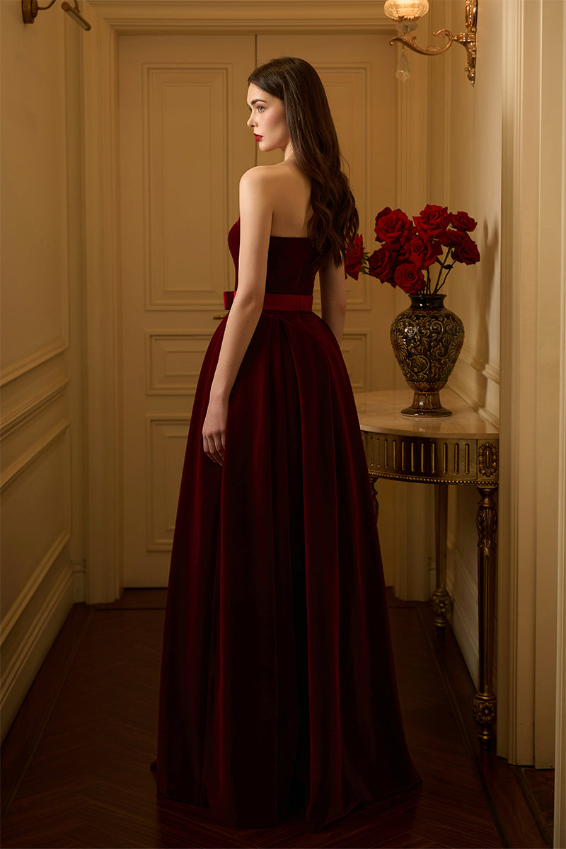 Burstier Pleated A-line Gown