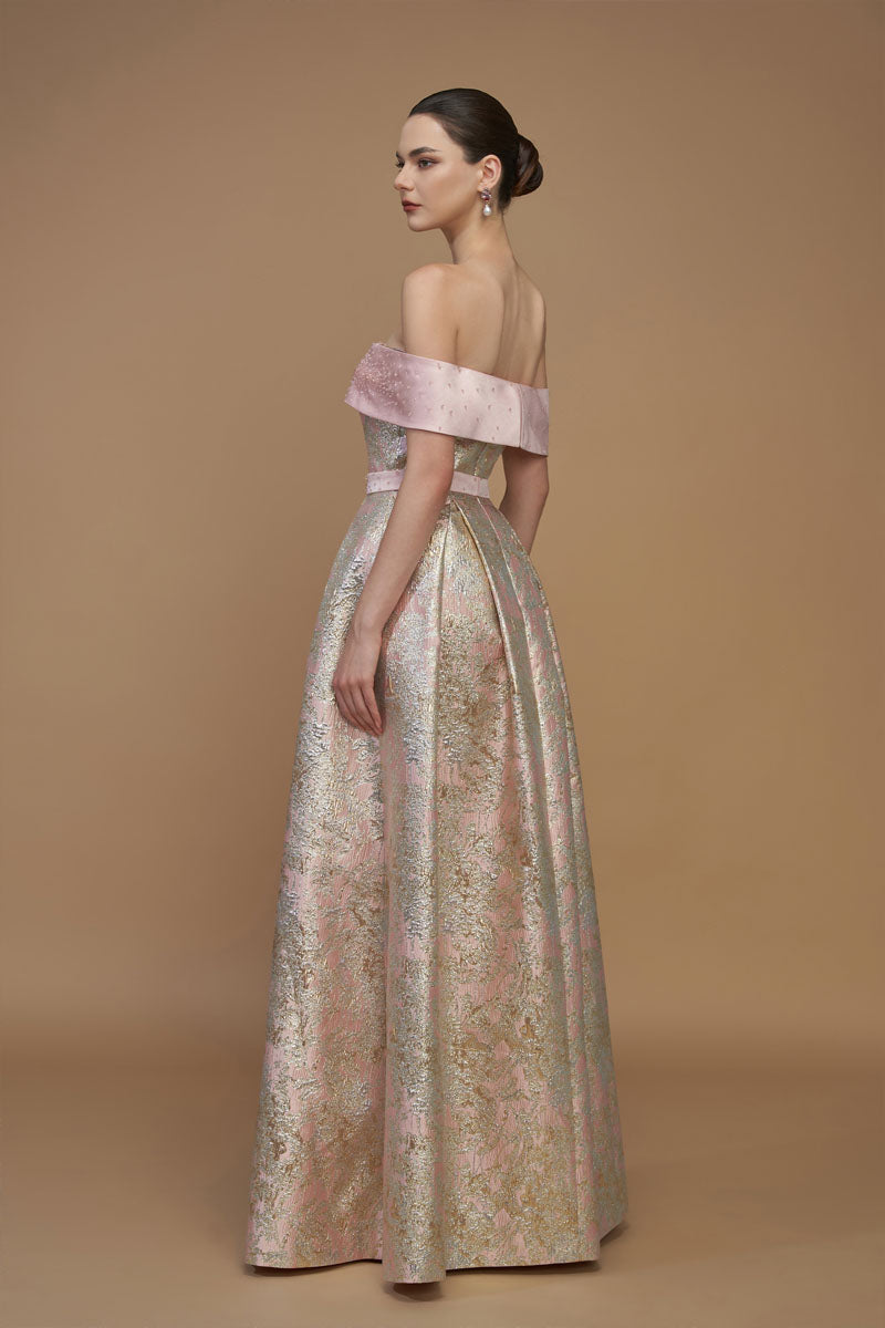 Bustier A-Line Gown In Light Pink