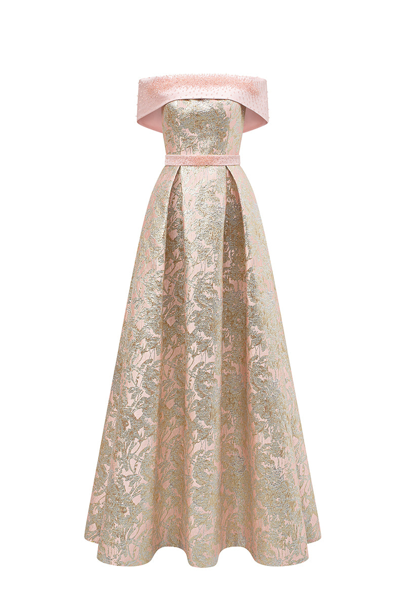 Bustier A-Line Gown In Light Pink