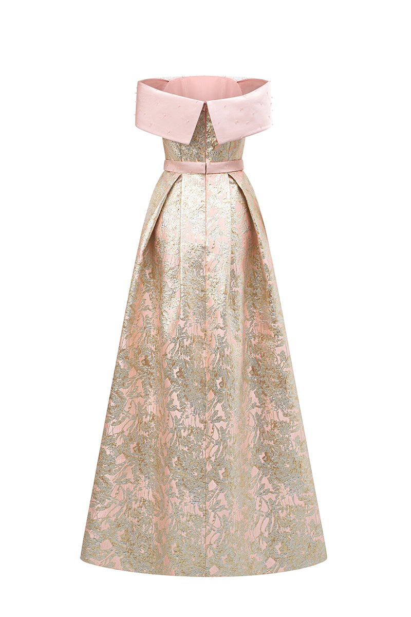 Bustier A-Line Gown In Light Pink