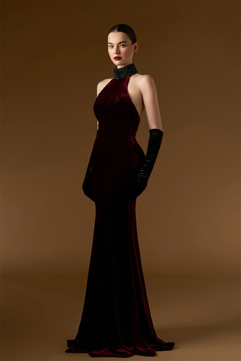 Halter Neck Mermaid Gown