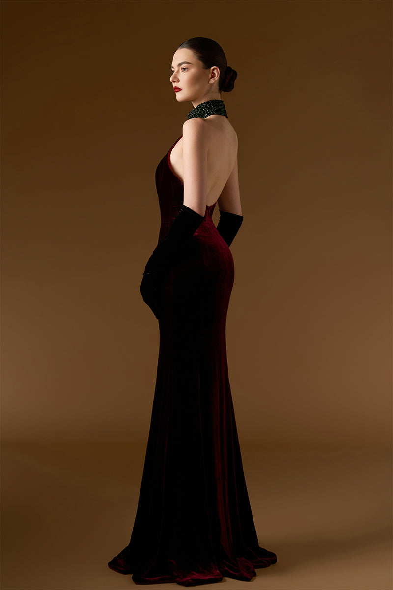 Halter Neck Mermaid Gown