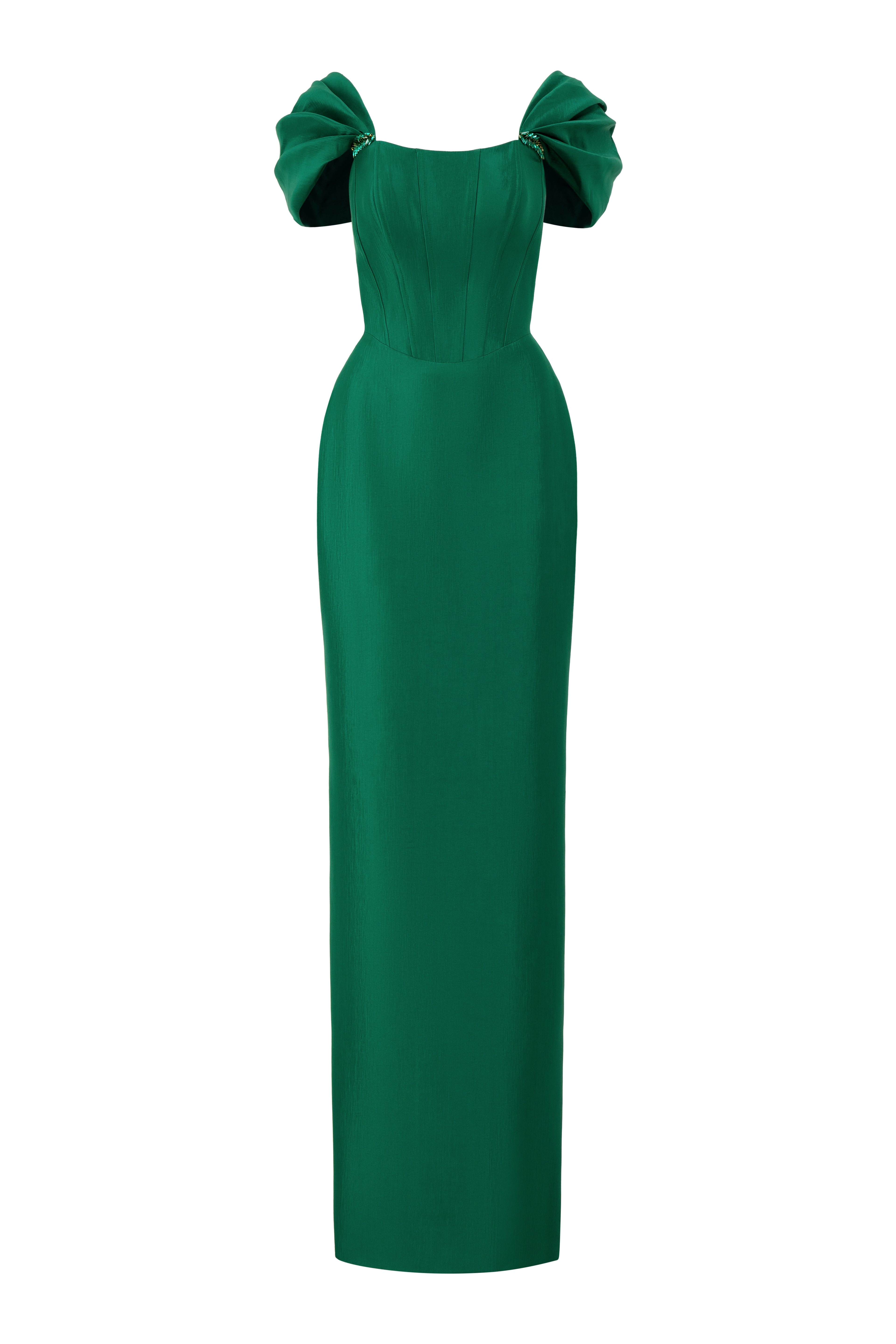 Bustier Dress With Off-Shoulder Sleeves