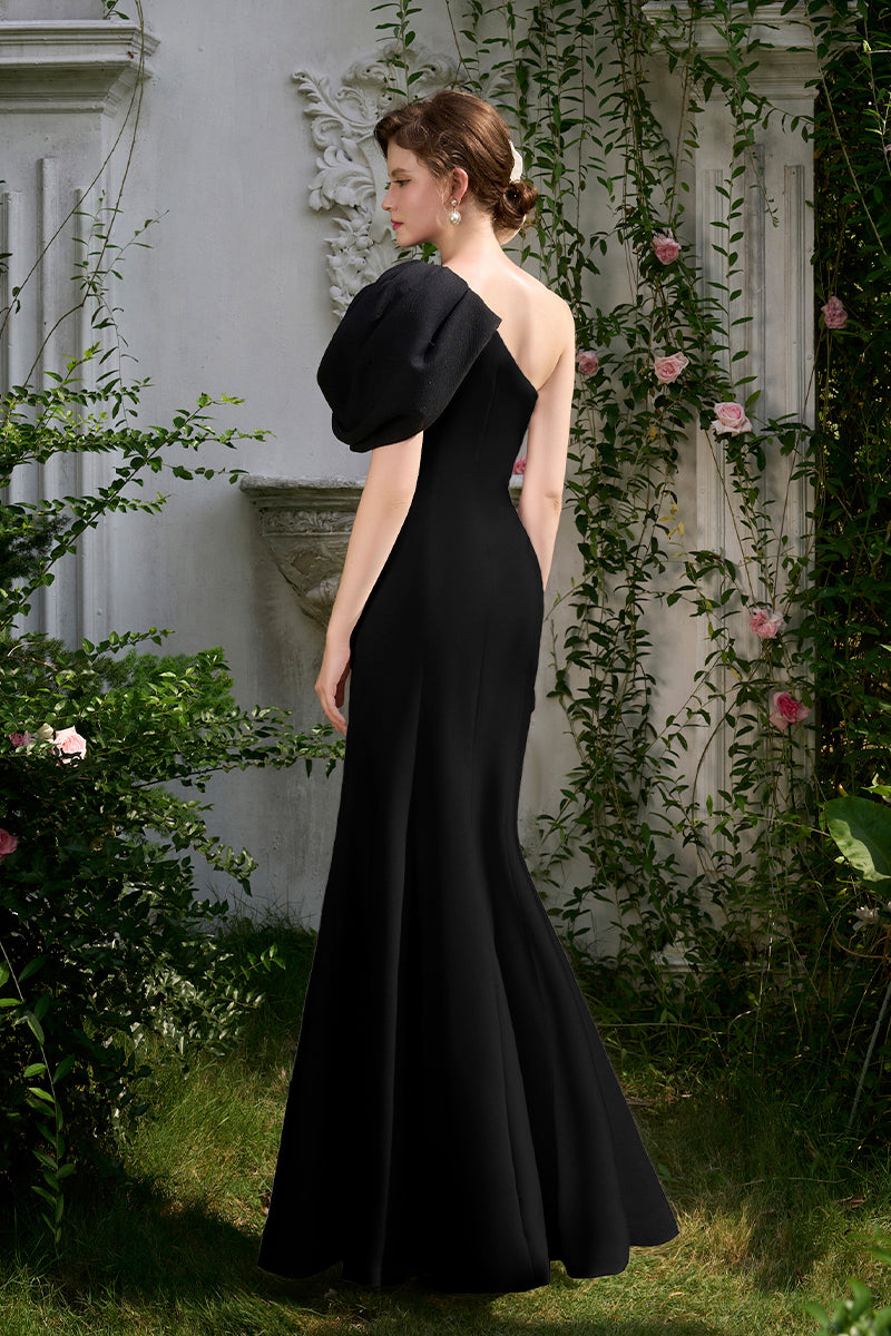 Mermaid Evening Gown With One Shoulder And Draped Detail