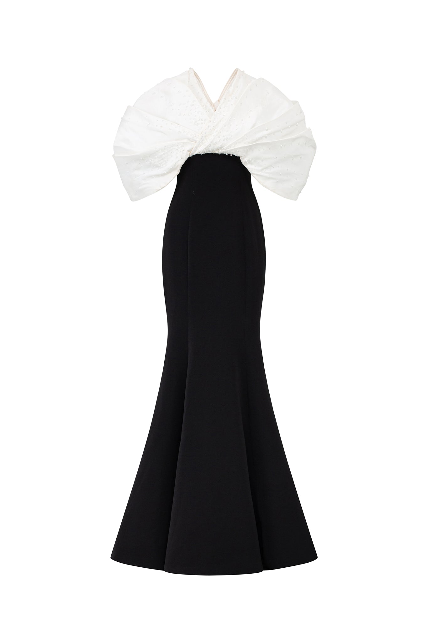 Mermaid Evening Gown With Bow Draped Bodice
