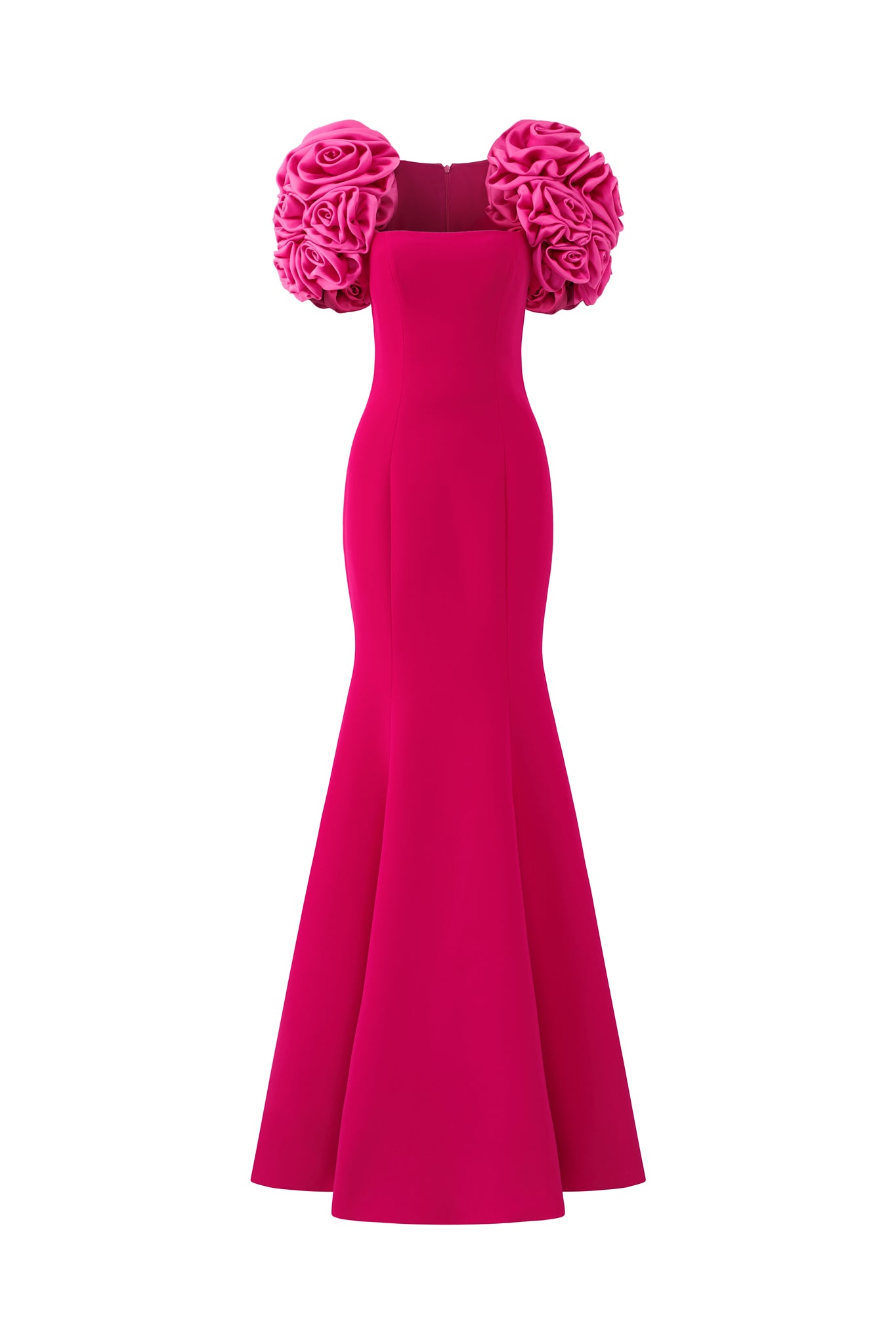 Mermaid Evening Gown With Draped Rose Bouquet Cover The Shoulders