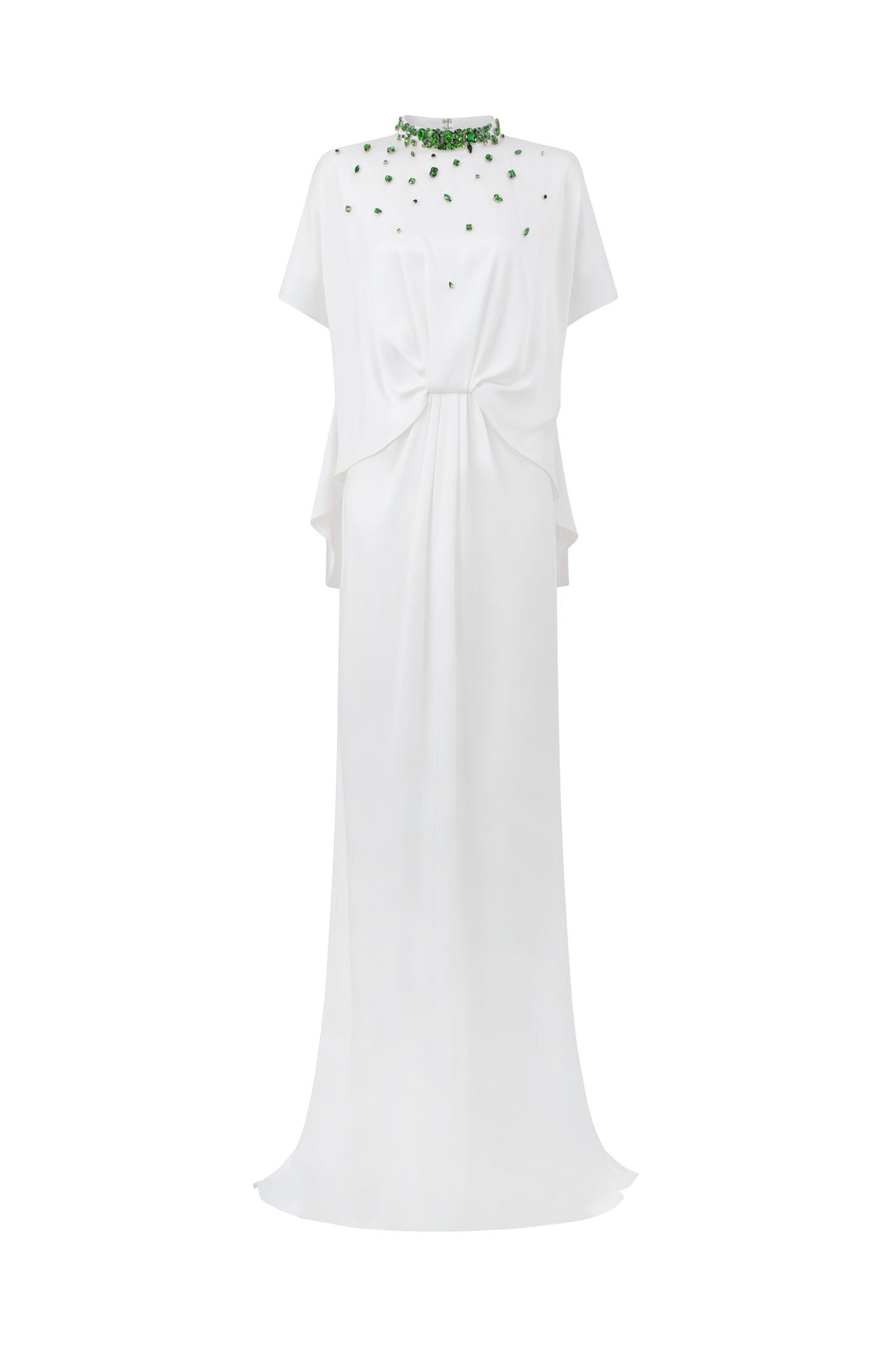 Mermaid Evening Gown With High Neck And Gathered Waistline