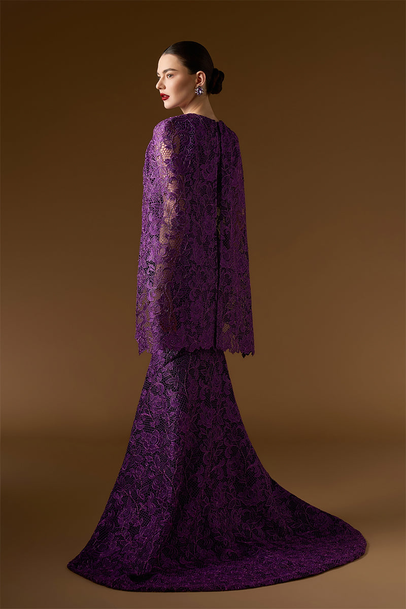 Mermaid Gown With Cape Sleeves
