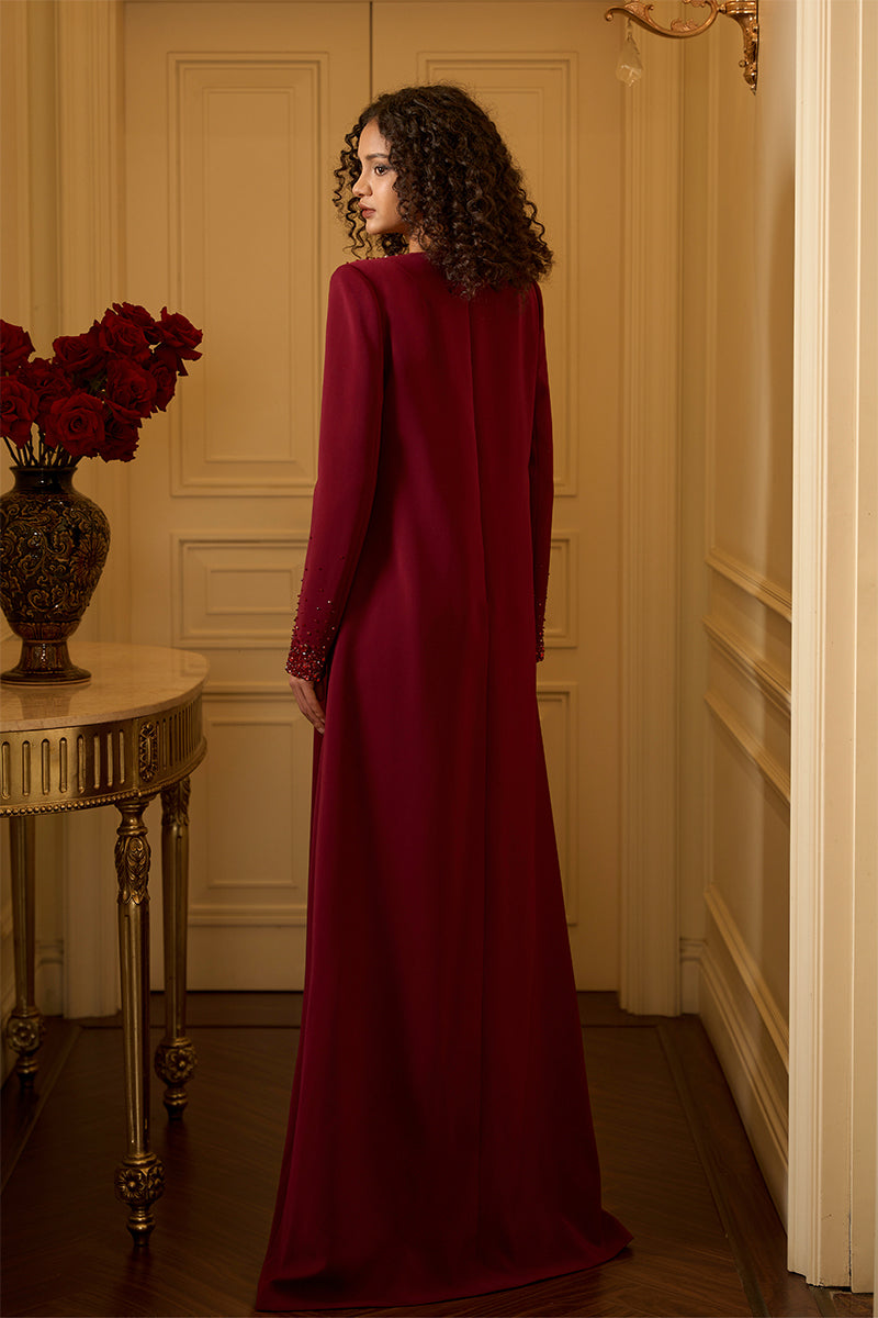 Tunic Evening Gown With Long Sleeves