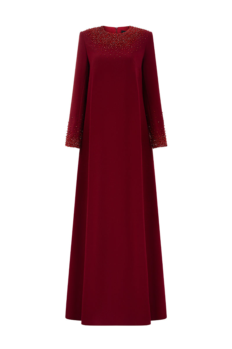 Tunic Evening Gown With Long Sleeves