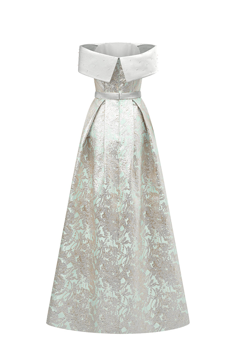 Bustier A-Line Gown In Green | I.H.F ATELIER