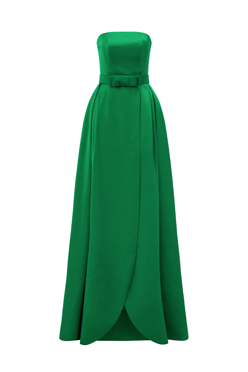Bustier A-Line Gown With Front Split | I.H.F ATELIER