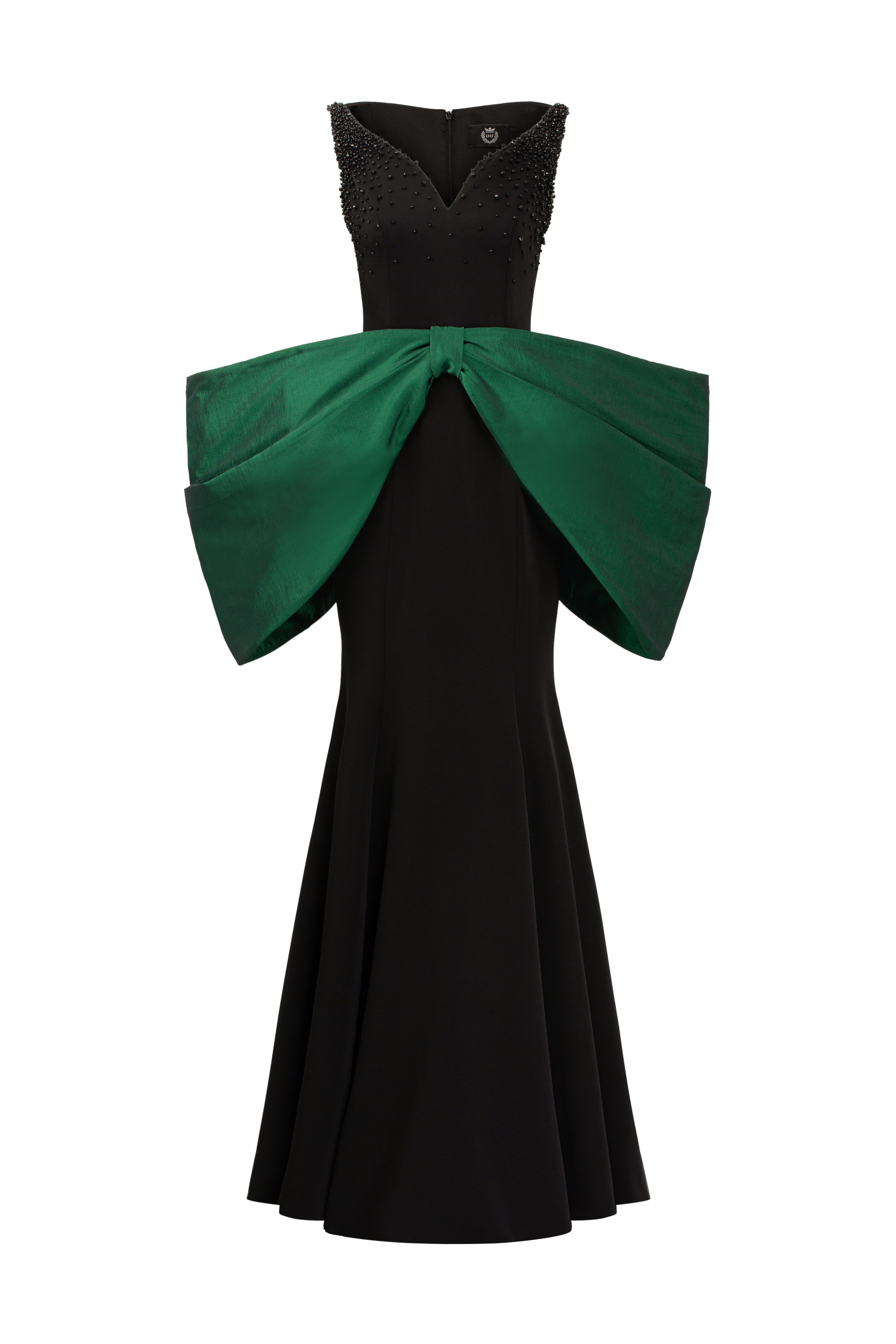 Sleeveless Mermaid Gown With Waist Bow