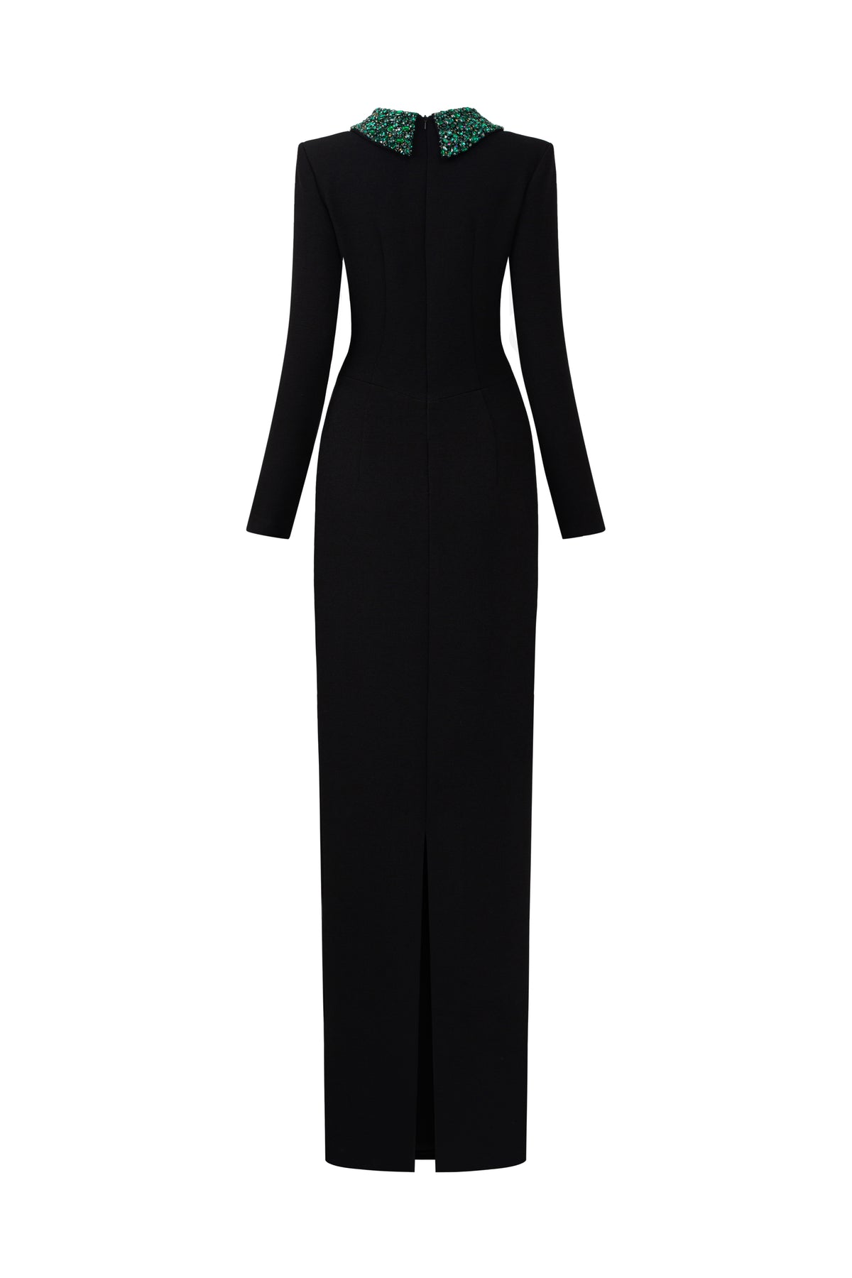 Long Sleeves Column Gown With De-constructed Collar | I.H.F ATELIER
