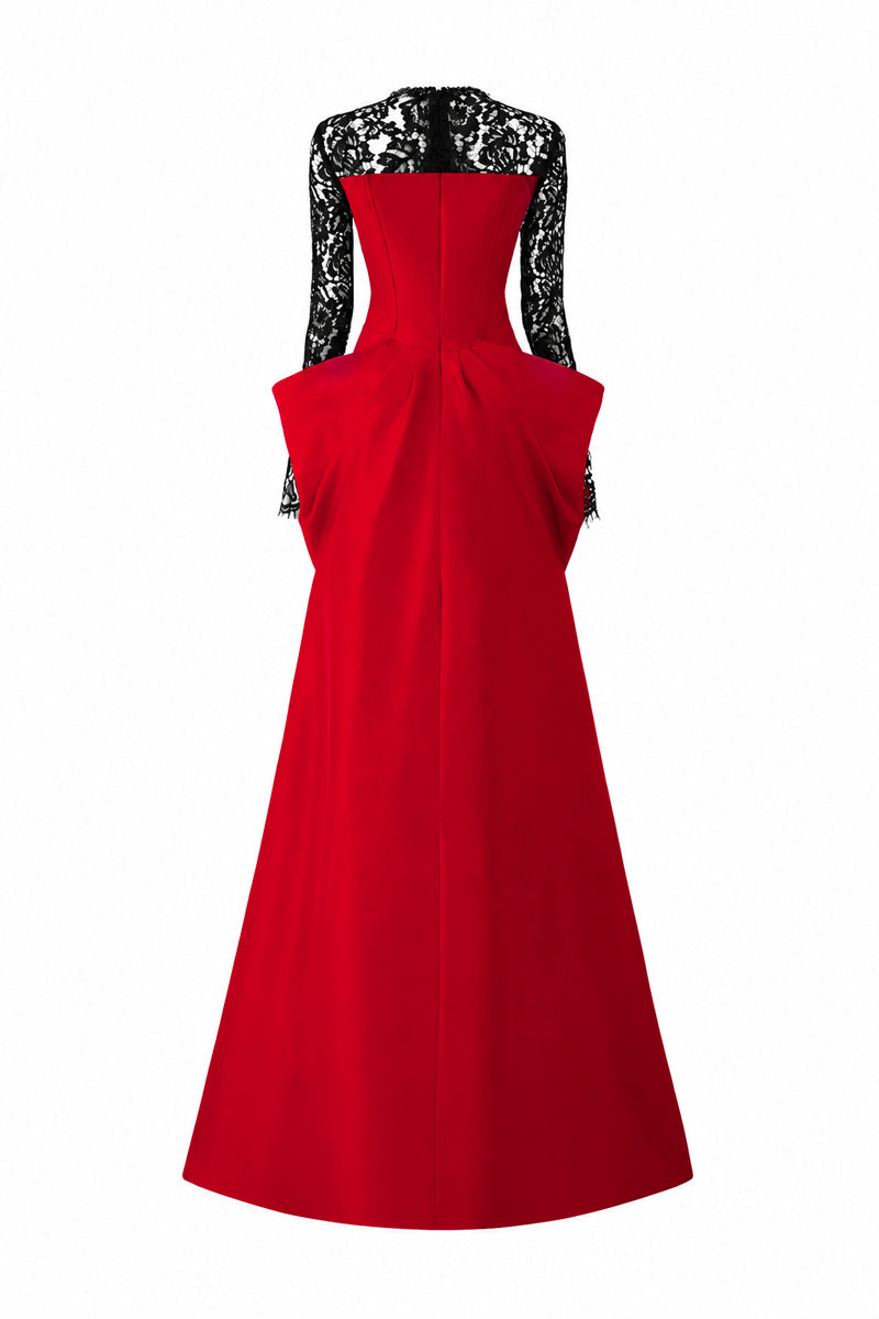 Long Sleeves With Draped Waist Gown | I.H.F ATELIER