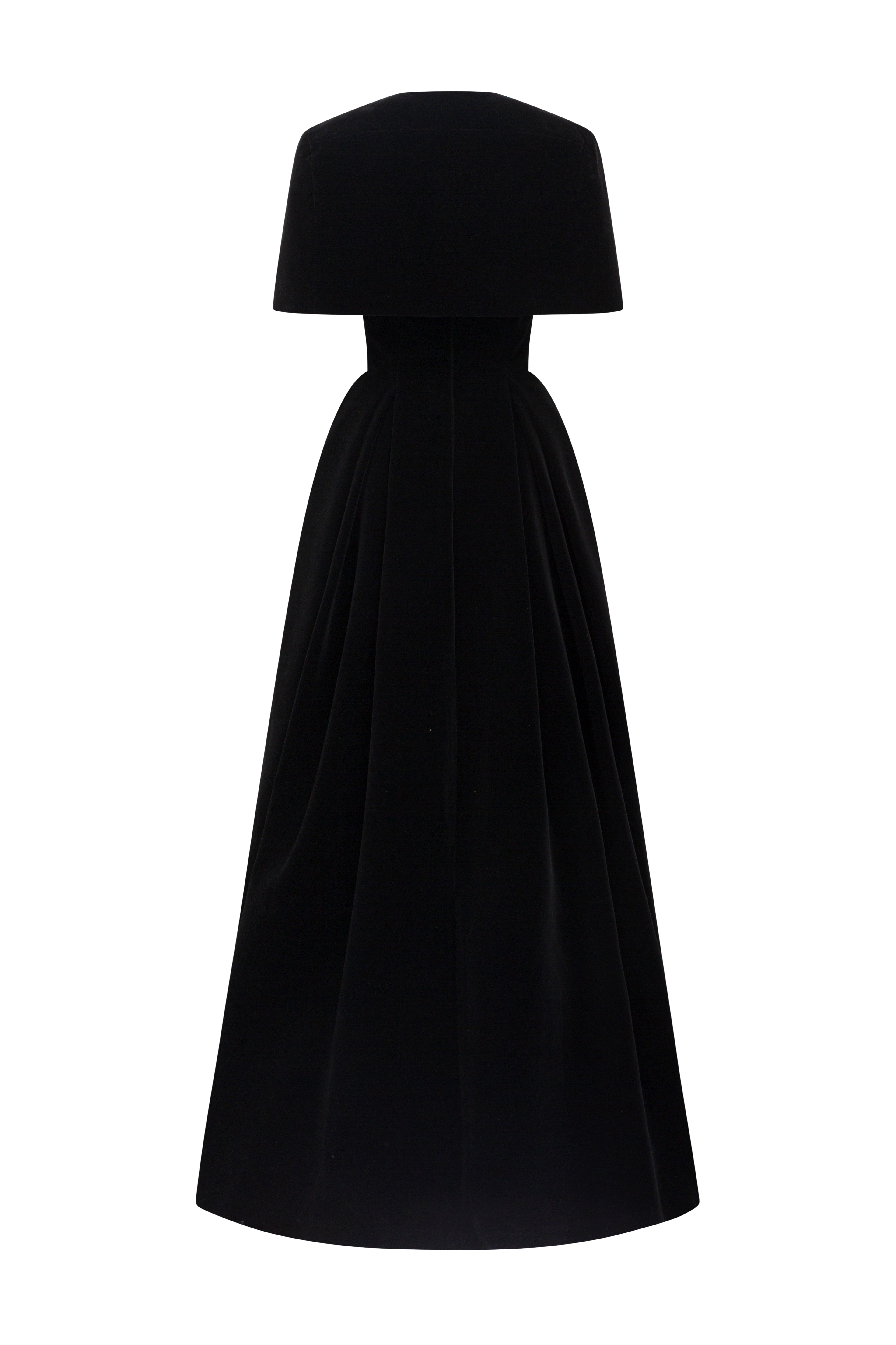 Sleeveless A-Line Gown With Mini Cape