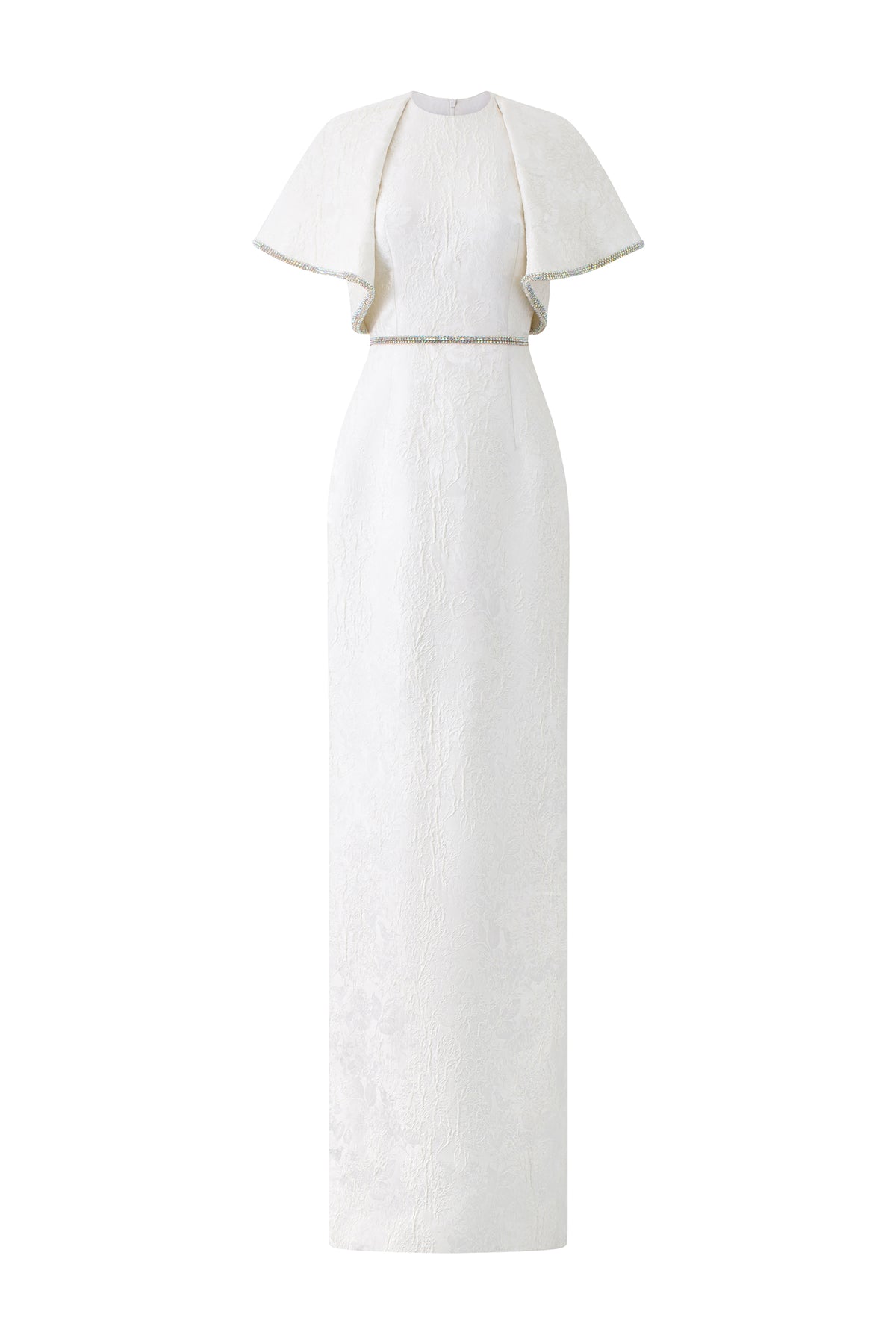 Round Neck Gown With Exaggerated Shoulders | I.H.F ATELIER