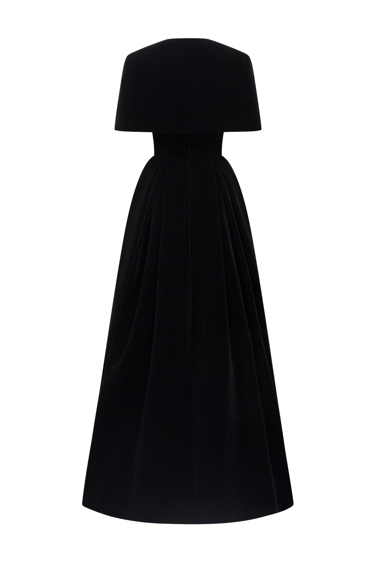 Sleeveless A-Line Gown With Mini Cape | I.H.F ATELIER