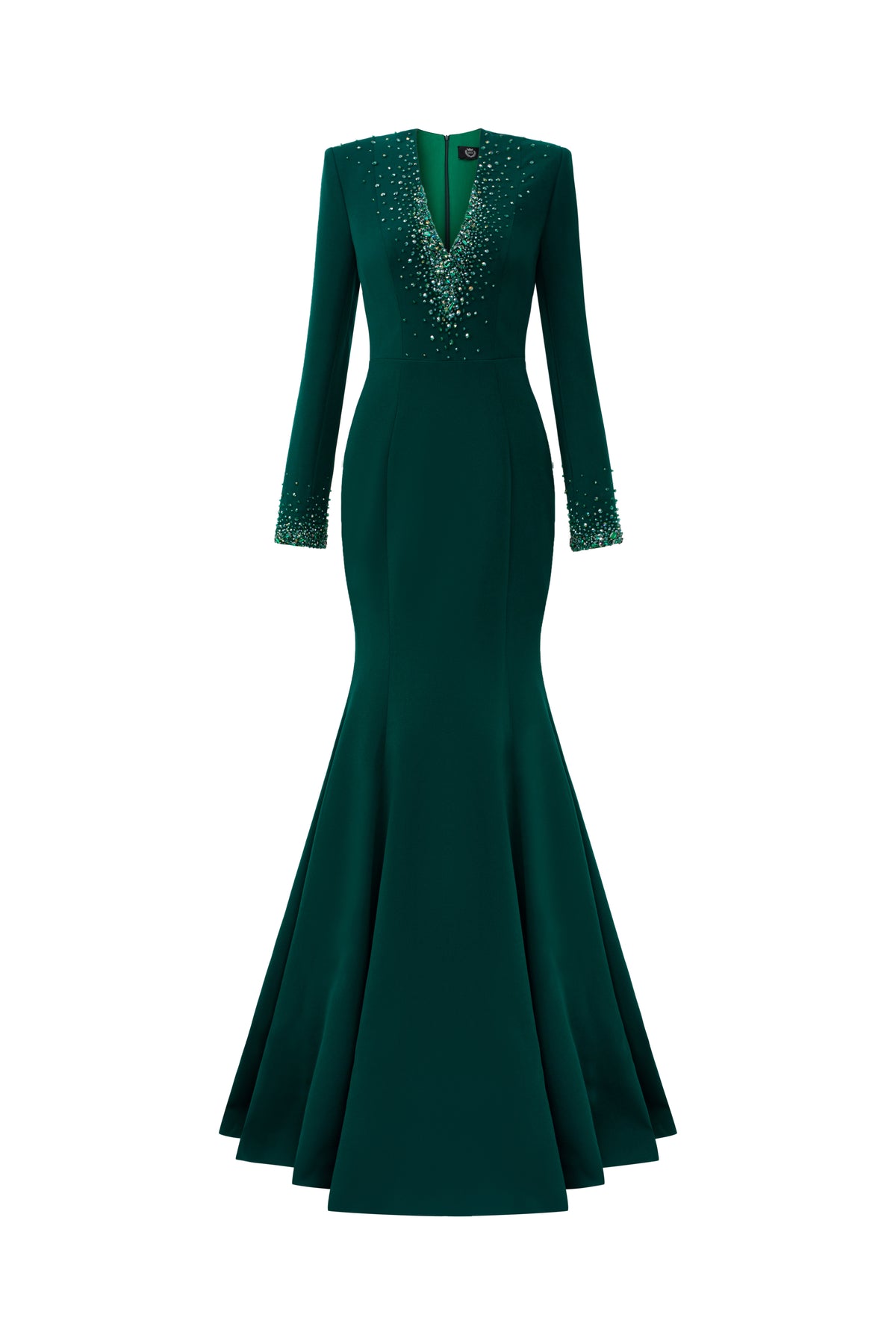 V-Neck Mermaid Gown With Long Sleeves | I.H.F ATELIER