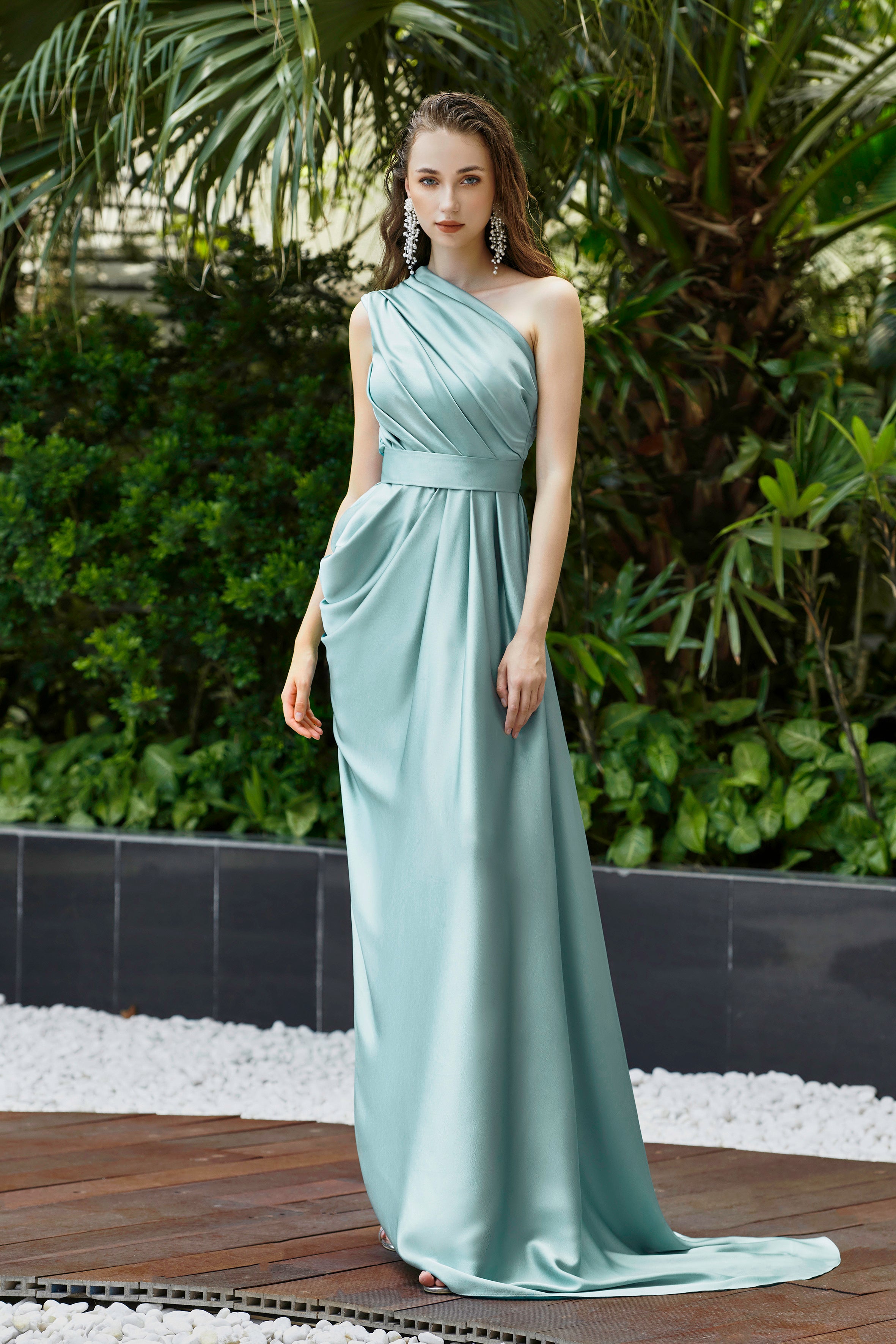 Teal 2024 asymmetrical dress