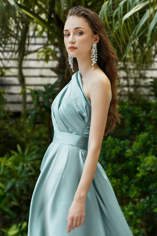 Emerald Bustier Dress With Front Draped Detail, I.H.F Atelier