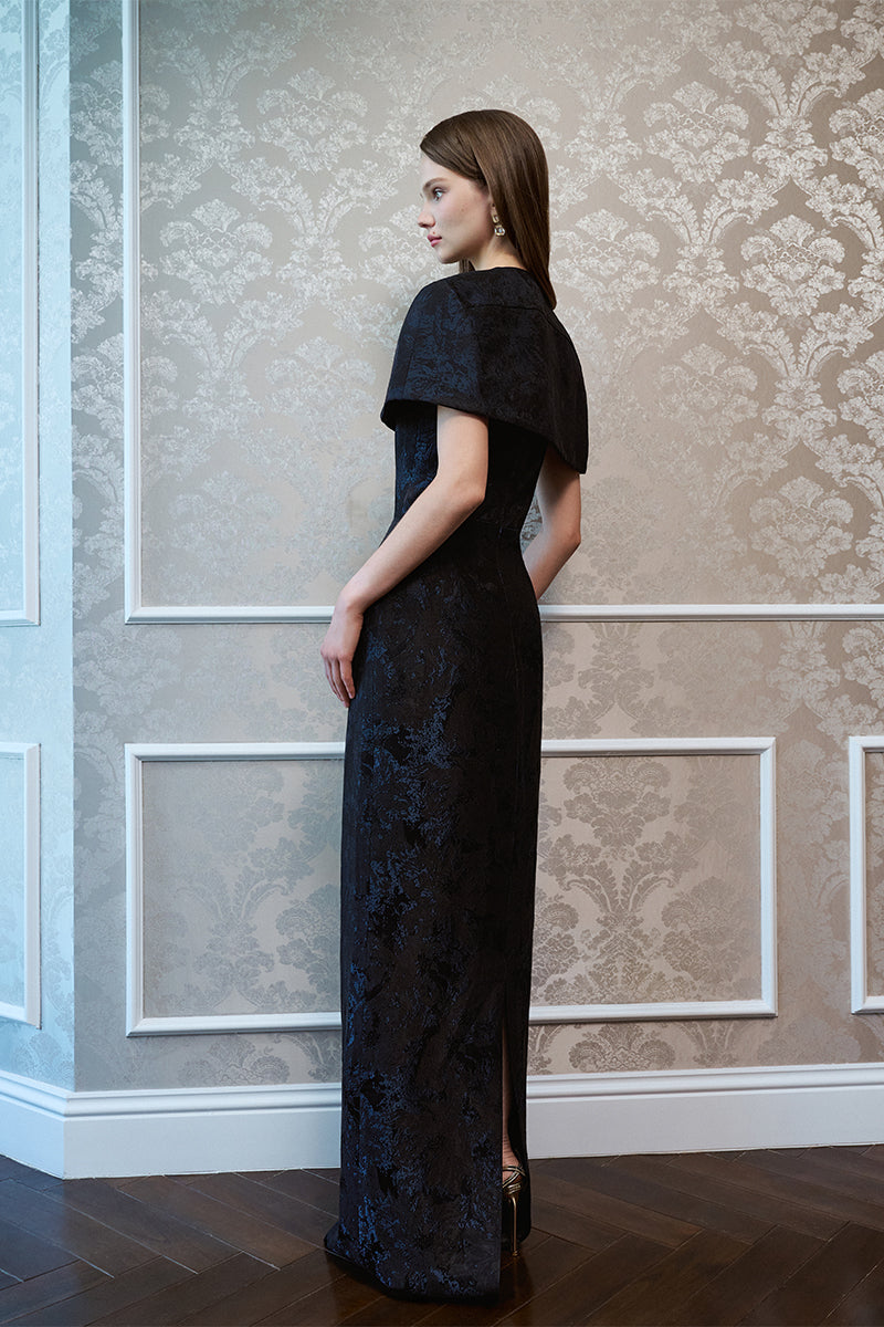 Bustier Gown With Mini Cape