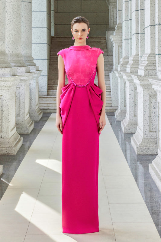 De-Constructed Collar With Drapped Waist Detail Dress