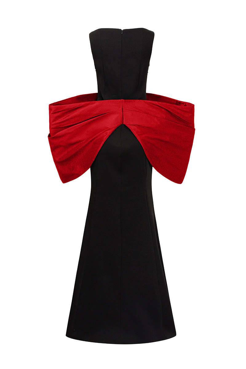 Sleeveless Mermaid Gown With Waist Bow